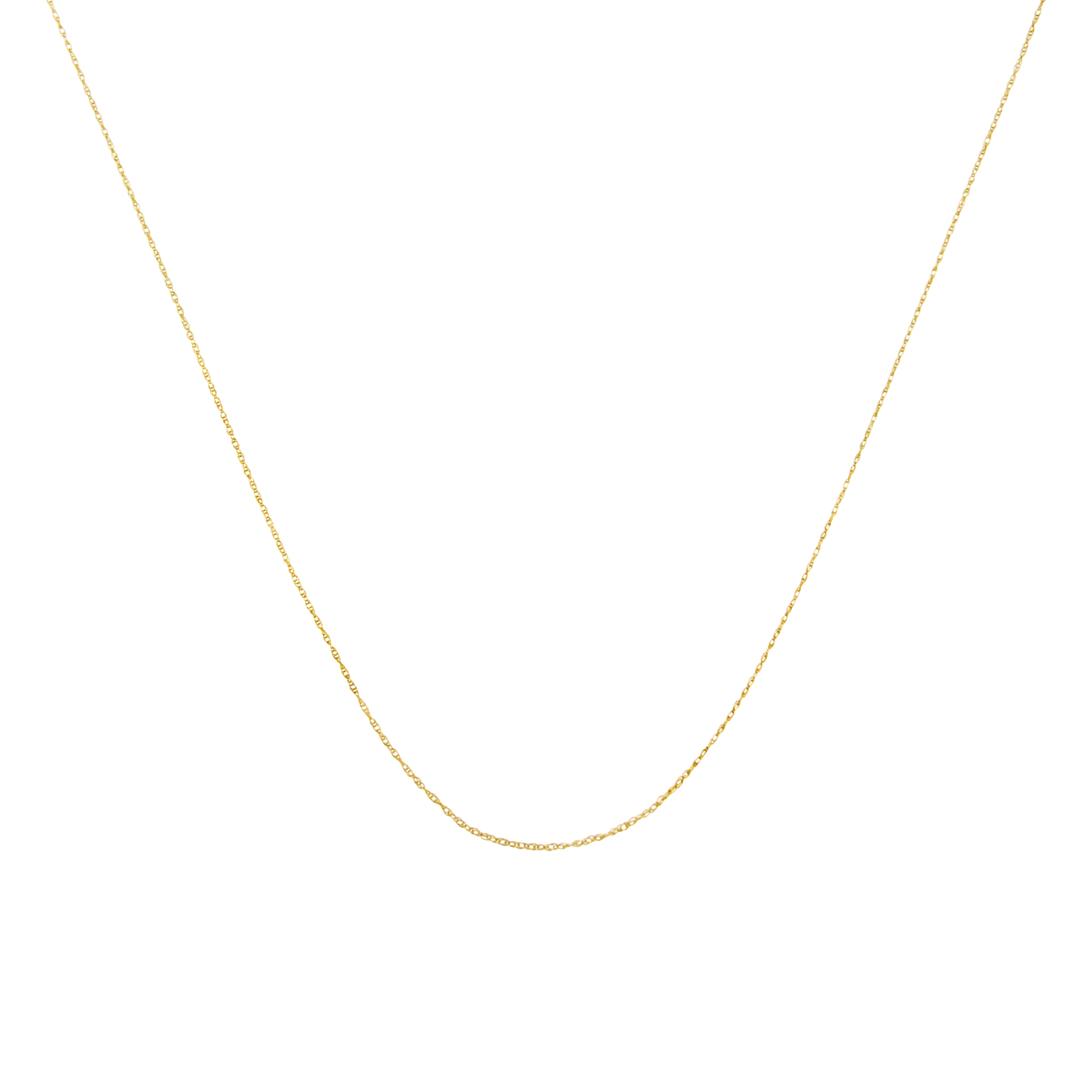 Haus of Brilliance Solid 10K Yellow Gold 0.5mm Slim and Dainty Unisex 18" Rope Chain Necklace