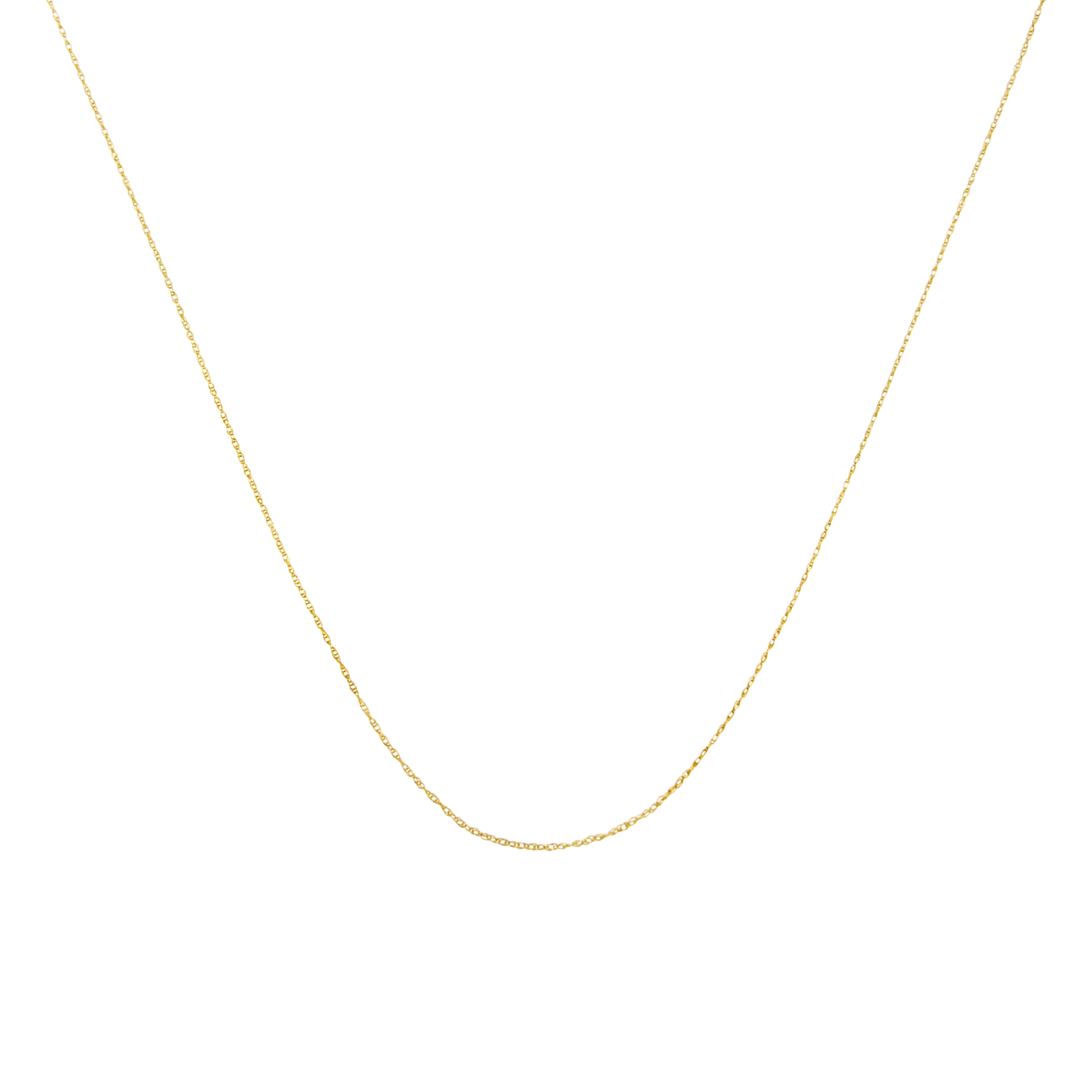Haus of Brilliance Solid 10K Yellow Gold 0.5mm Slim and Dainty Unisex 18" Rope Chain Necklace