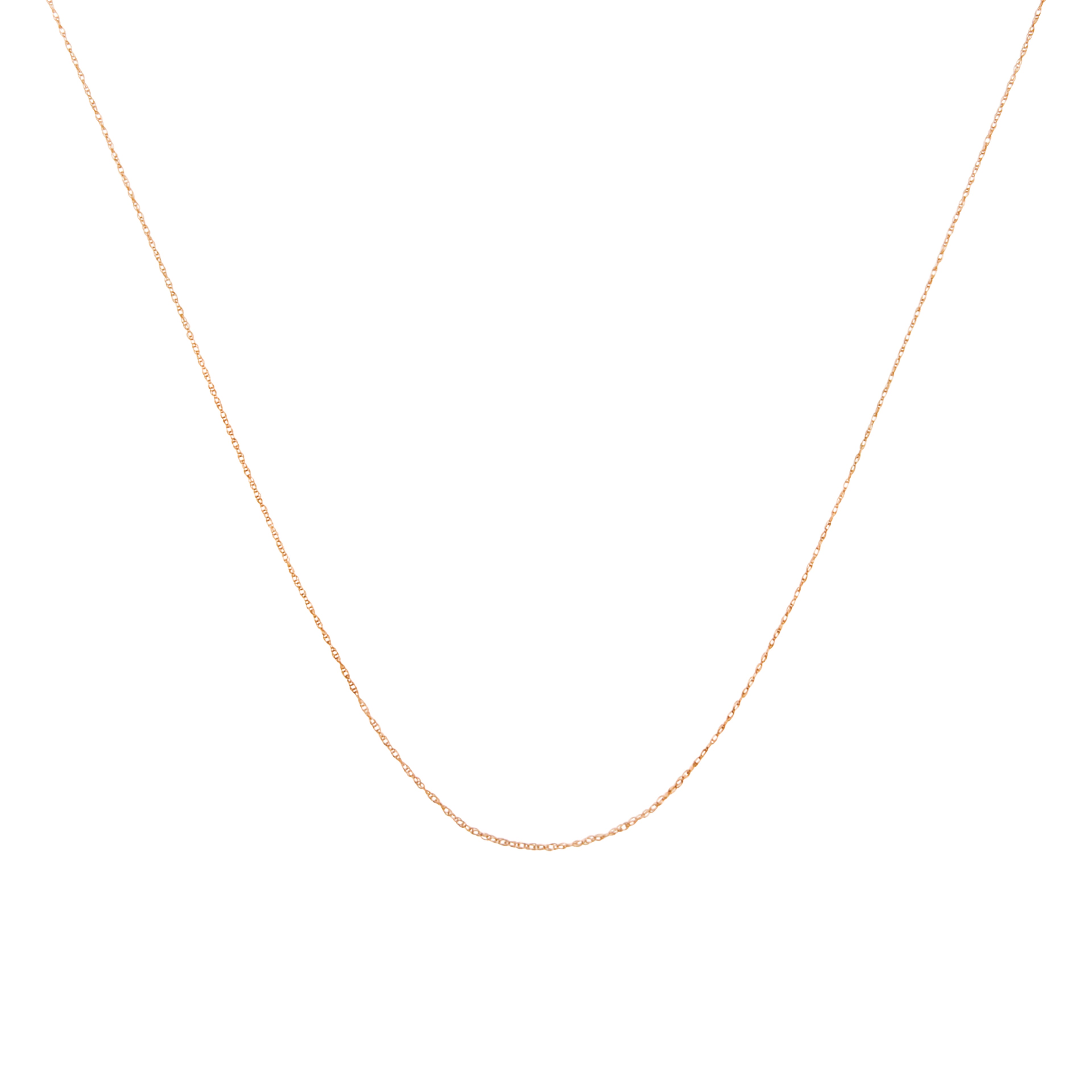 Haus of Brilliance Solid 10K Rose Gold 0.5mm Rope Chain Necklace. Unisex Chain - Size 18" Inches