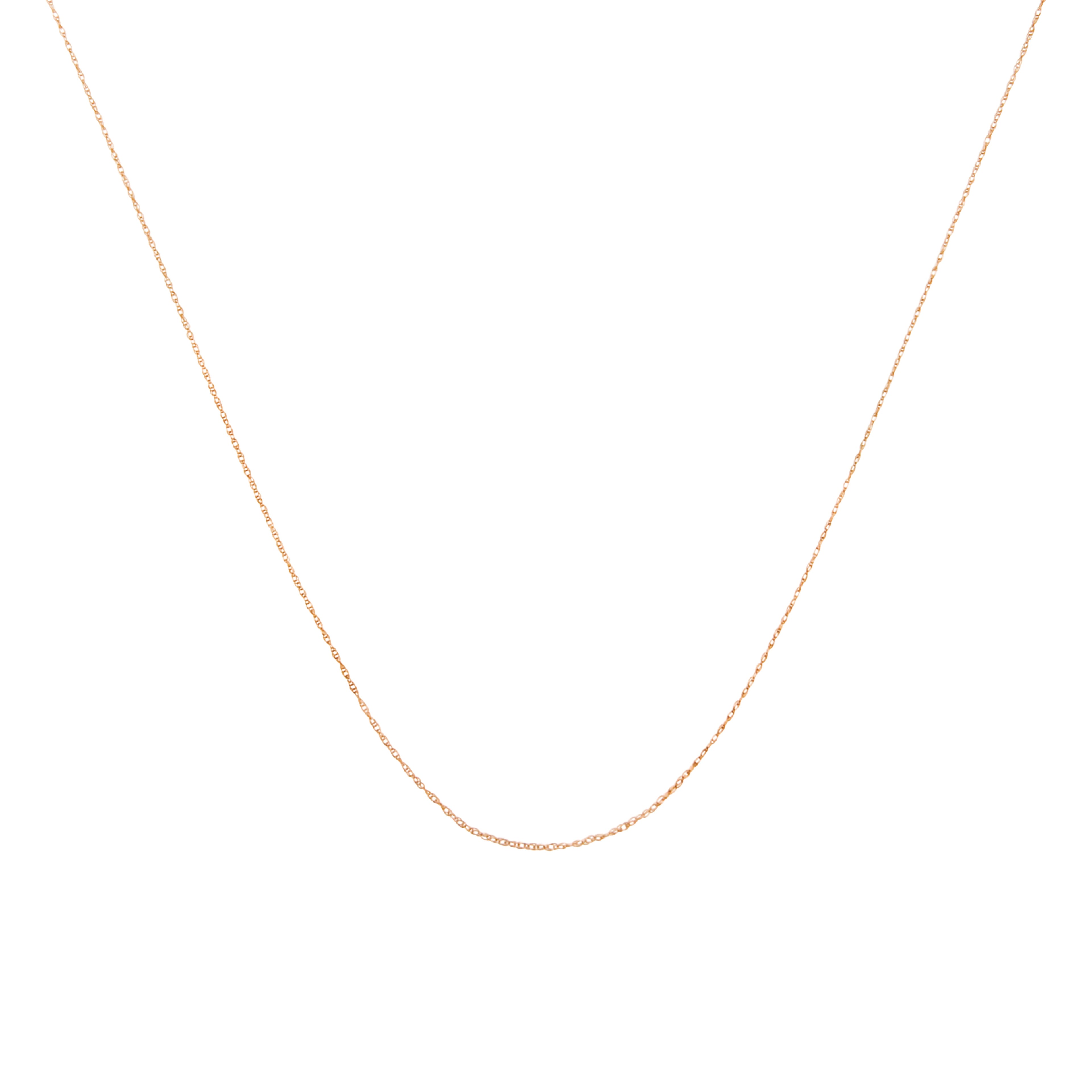 Haus of Brilliance Solid 10K Rose Gold 0.5mm Rope Chain Necklace. Unisex Chain - Size 20" Inches