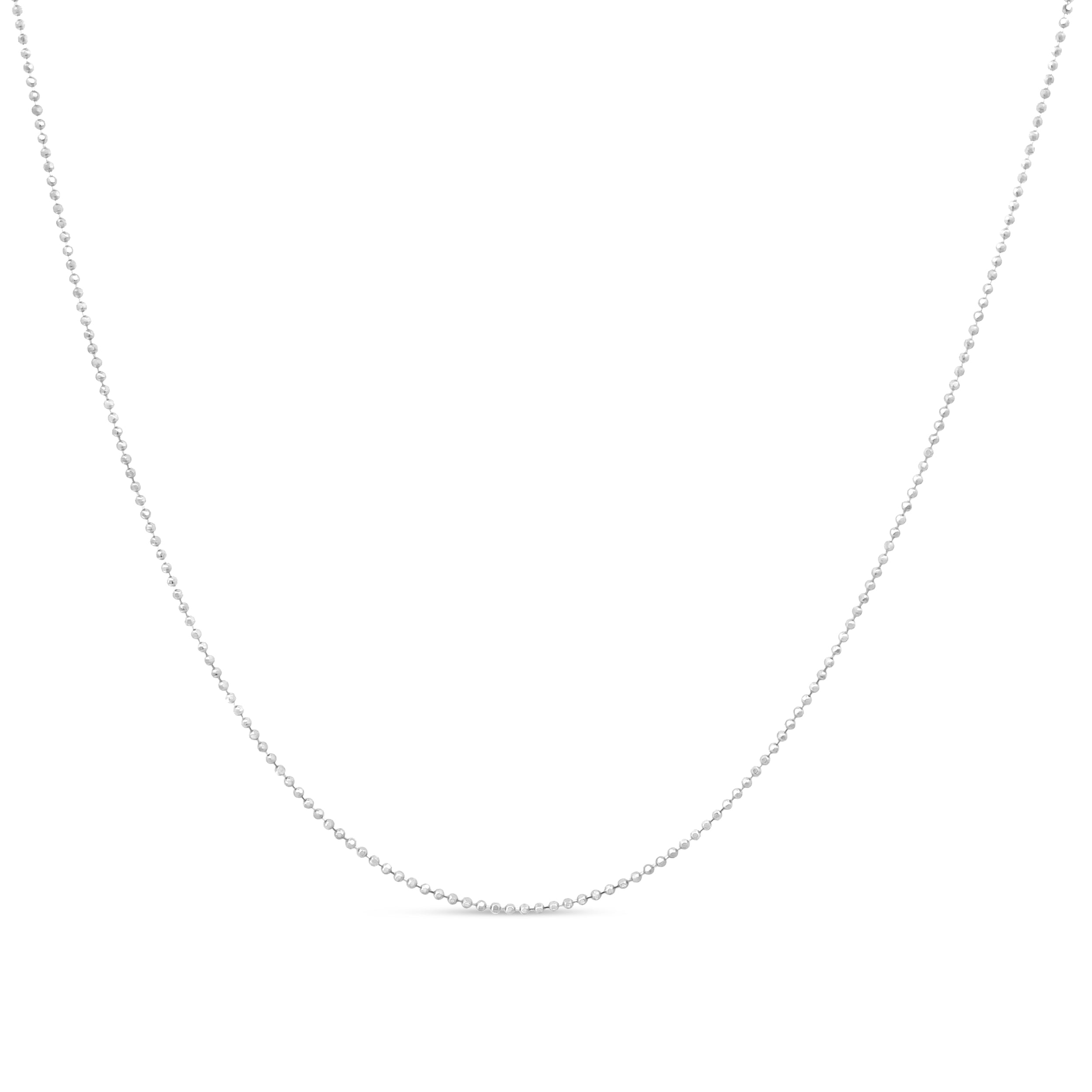 Haus of Brilliance .925 Sterling Silver 0.7mm Slim and Dainty Unisex 18" Inch Ball Bead Chain Necklace