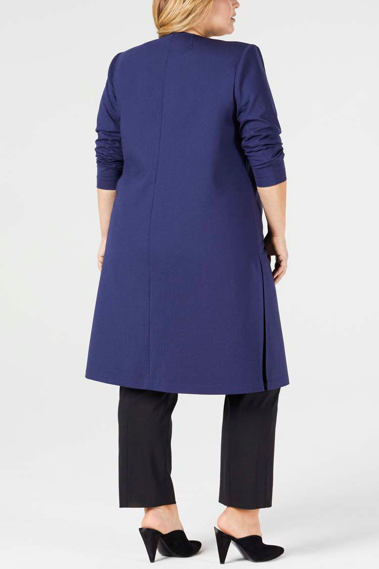 Pari Passu Wool Blend Side Split Jacket Fit D: "Modified Hour Glass" - Navy