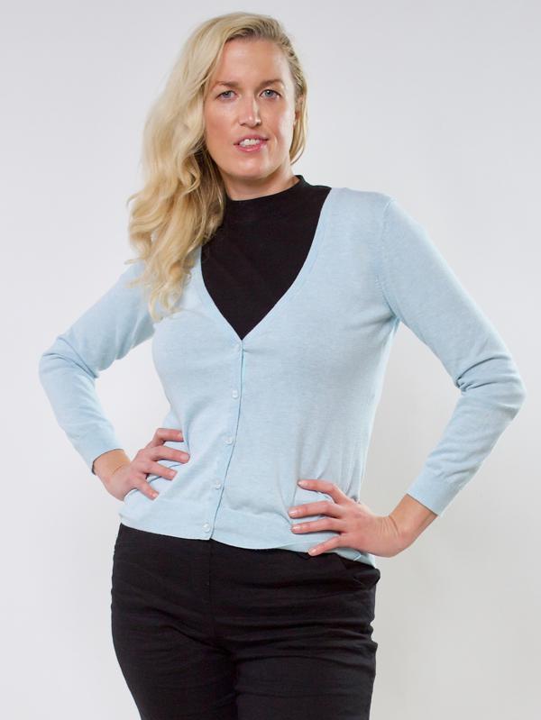 Southern Tide Long Sleeve V-Neck Lightweight Cardigan - /Blue - S