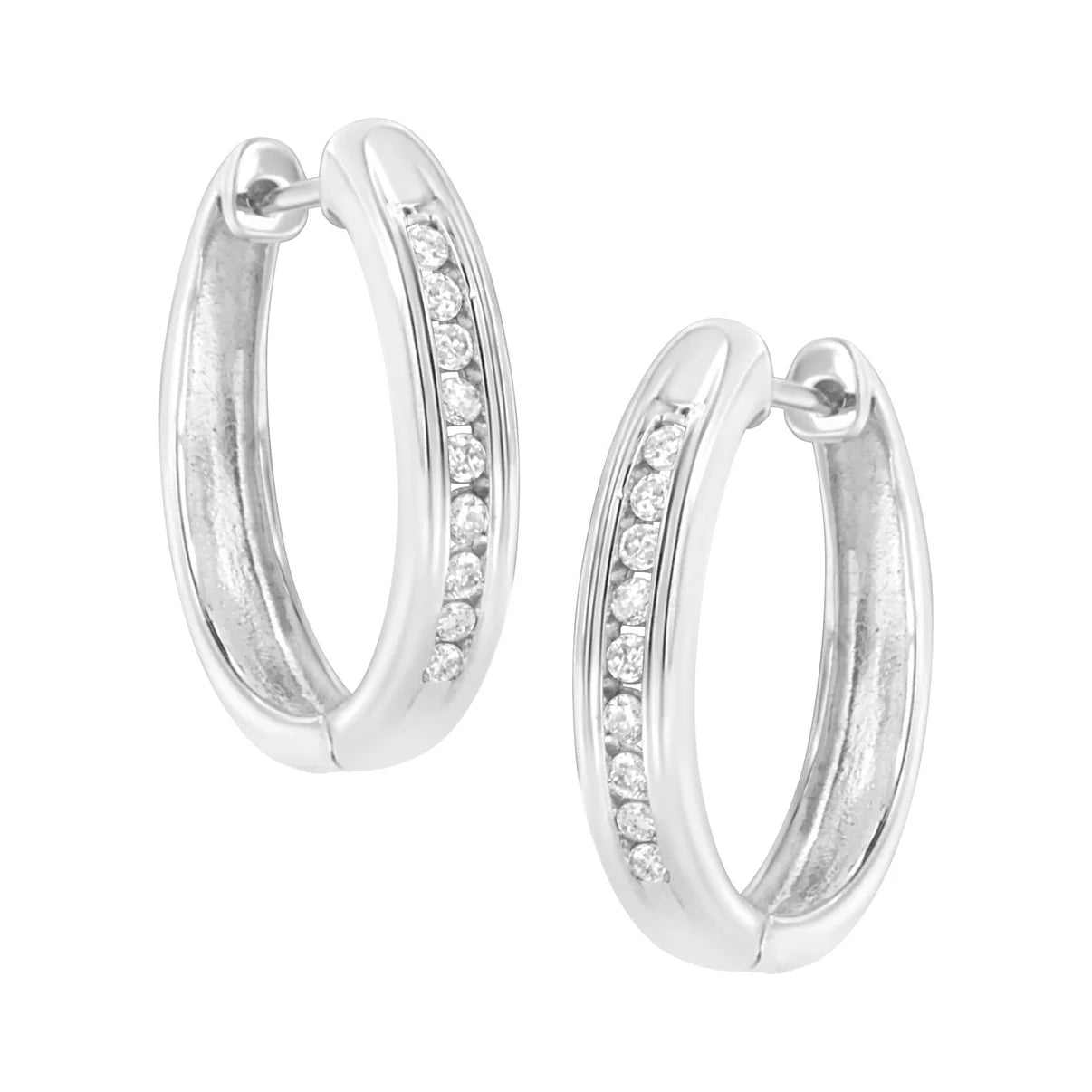 Haus of Brilliance .925 Sterling Silver 1/4 Cttw Lab Grown Diamond Hoop Earring (F-G Color, VS2-SI1 Clarity)