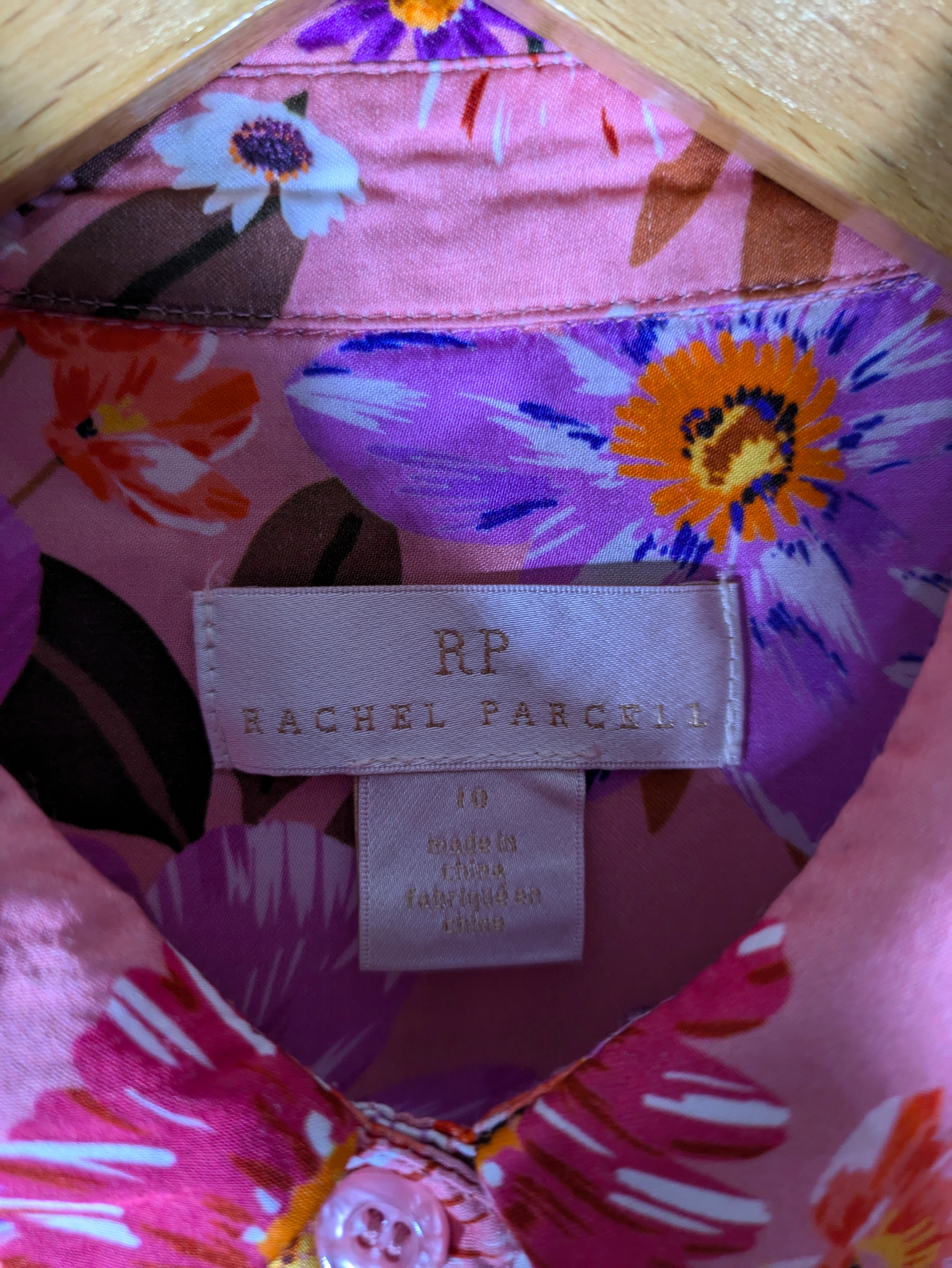 Rachel Parcell Fit & Flare Tiered Hem Shirt Dress - Floral - Pink Multi/Botanical - 10/