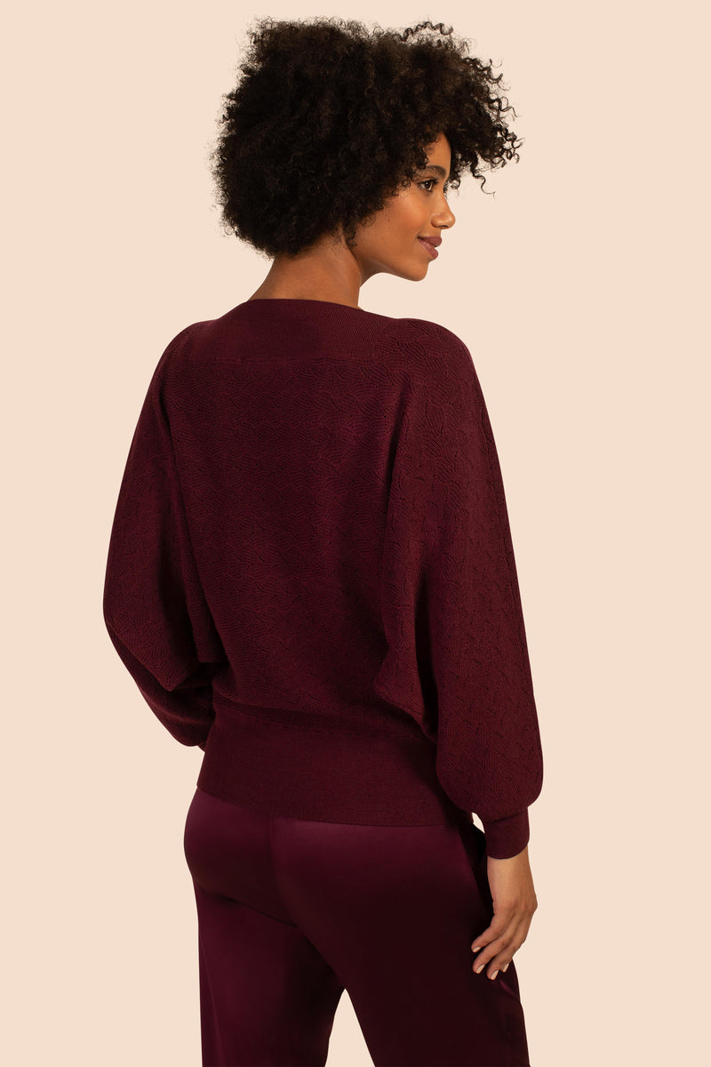 Trina Turk Halima Relaxed Wool Sweater - /Red - S