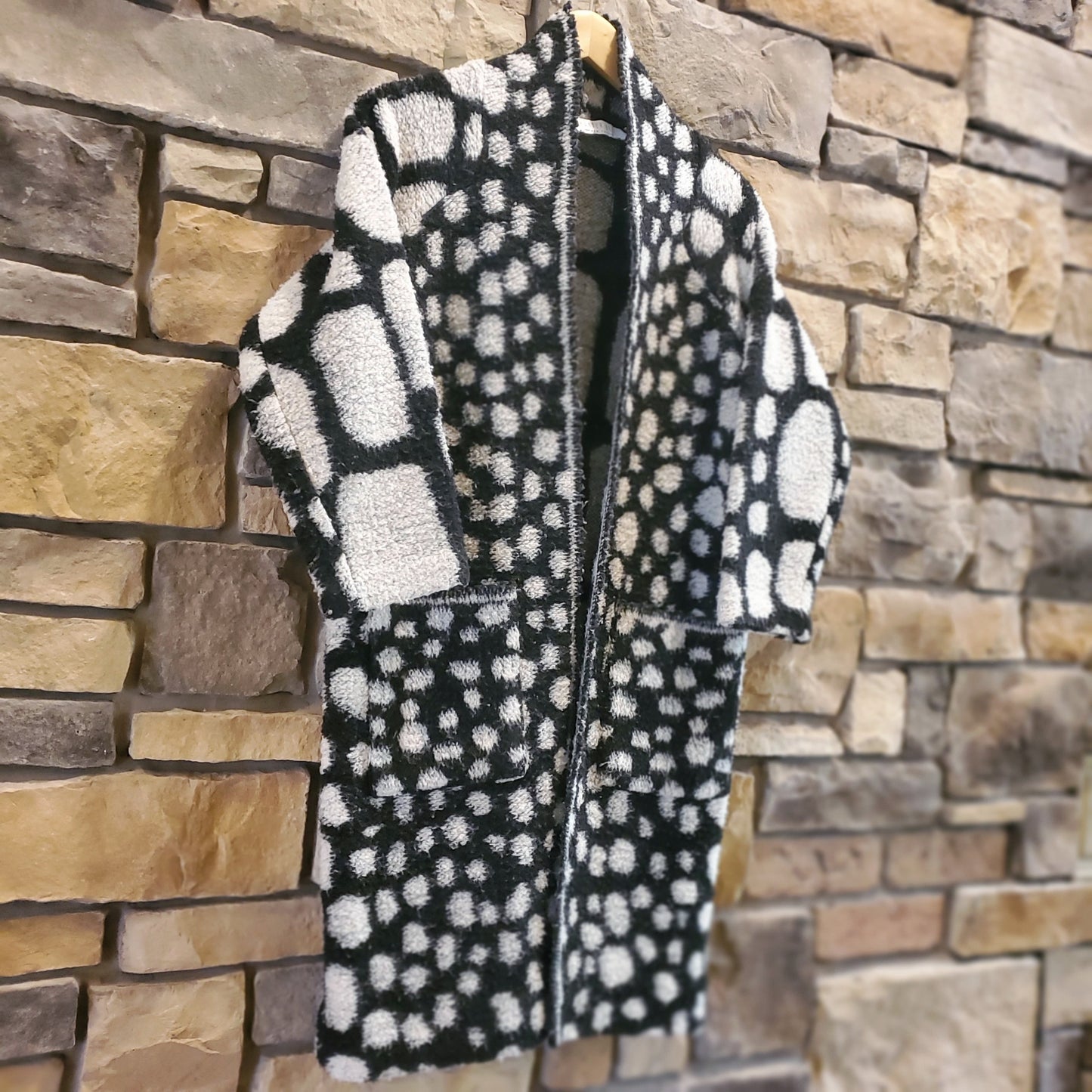 Hunter Bell Keller Open Front Cardigan - Dots - Black Multi/Mineral Dot - XS