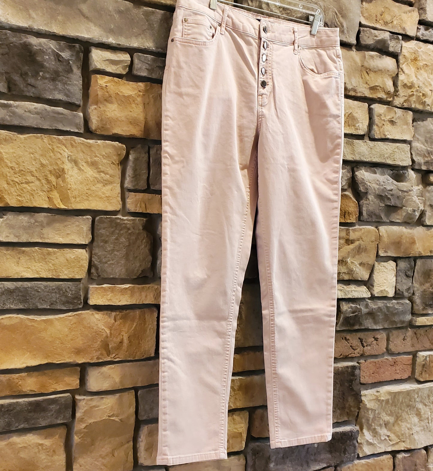 Boden Mid Rise Button Front Girlfriend Jeans - /Pink - 12