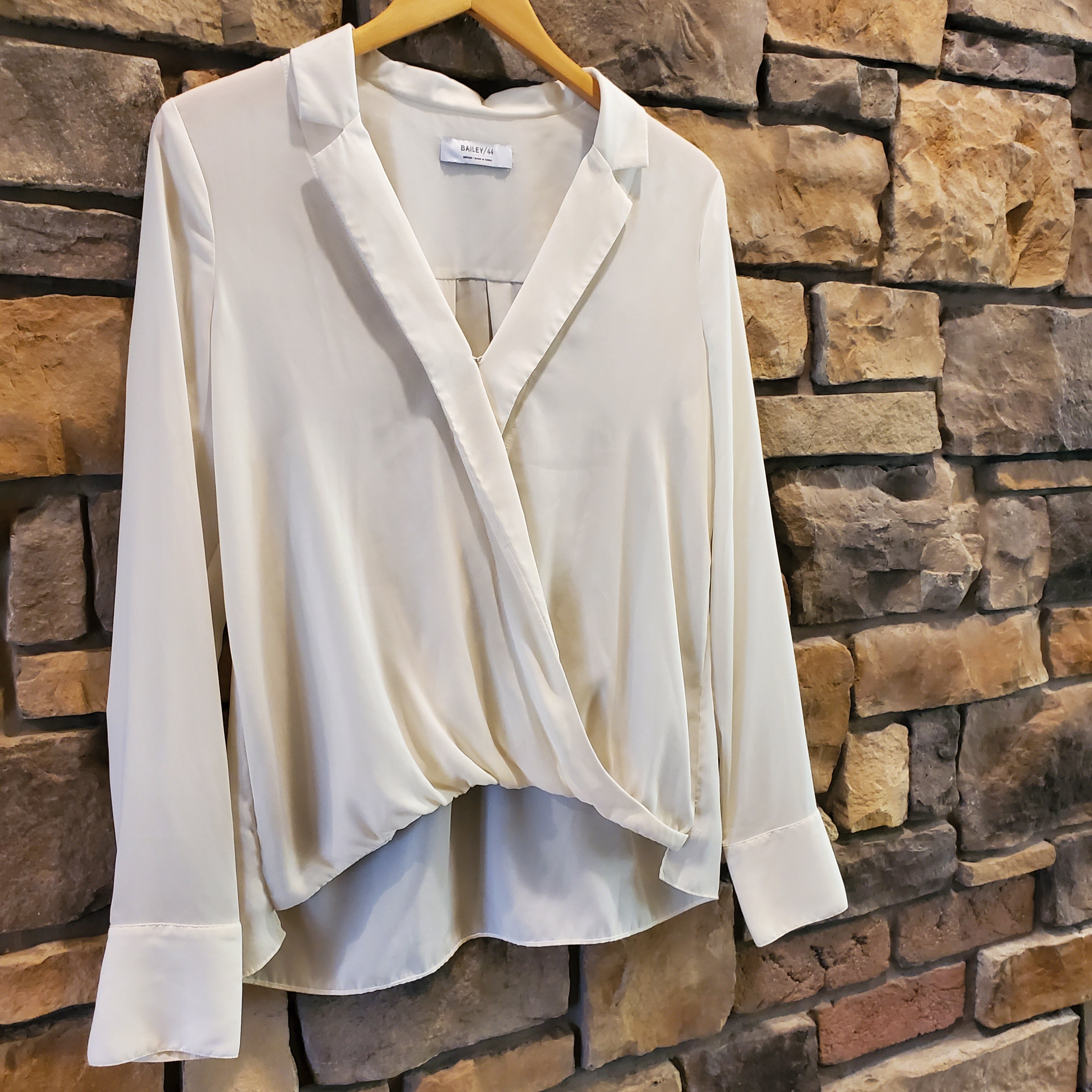 Bailey 44 Faux Wrap Long Sleeve Blouse - /White - M