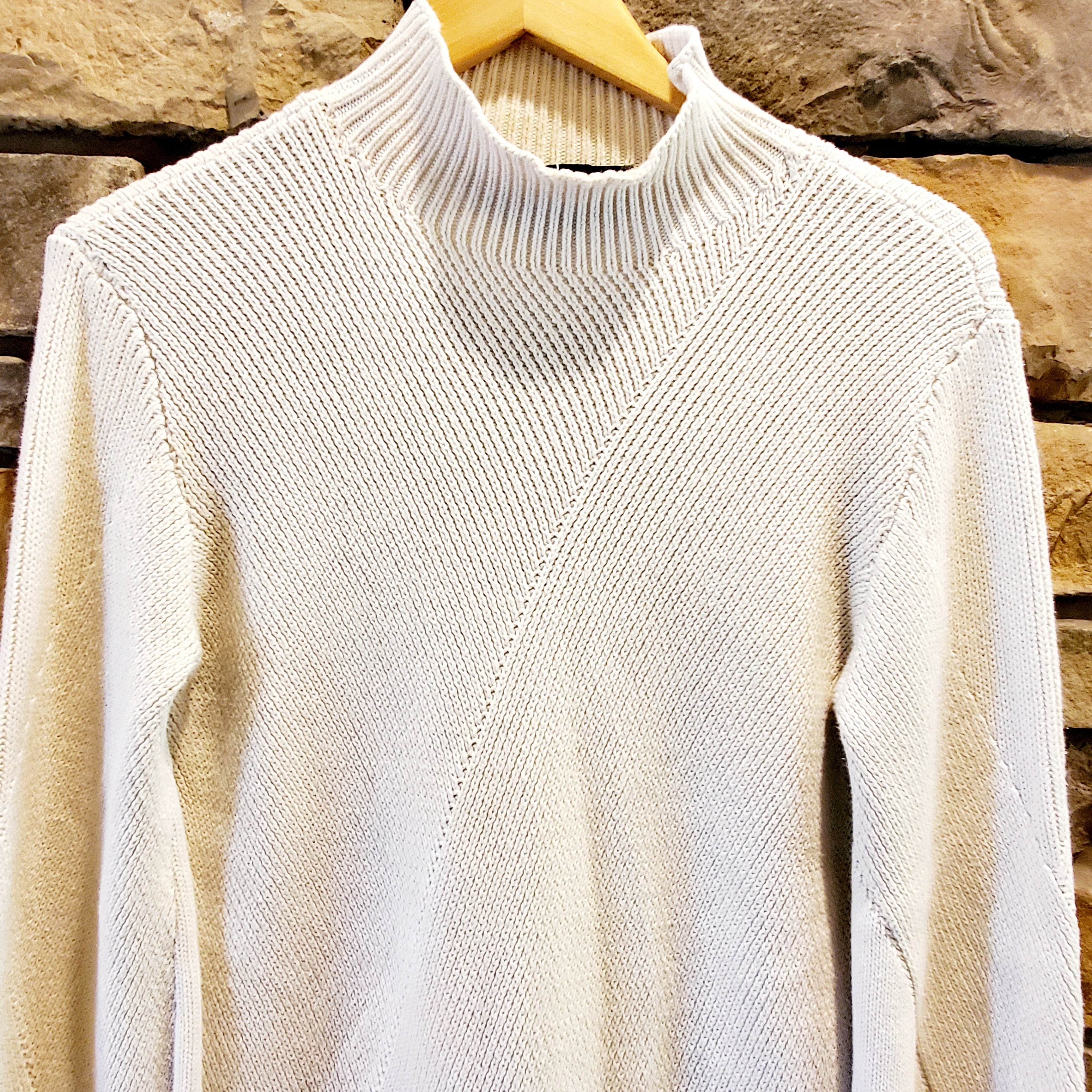 French Connection Mock Neck Blouson Sleeve Sweater - /White - S