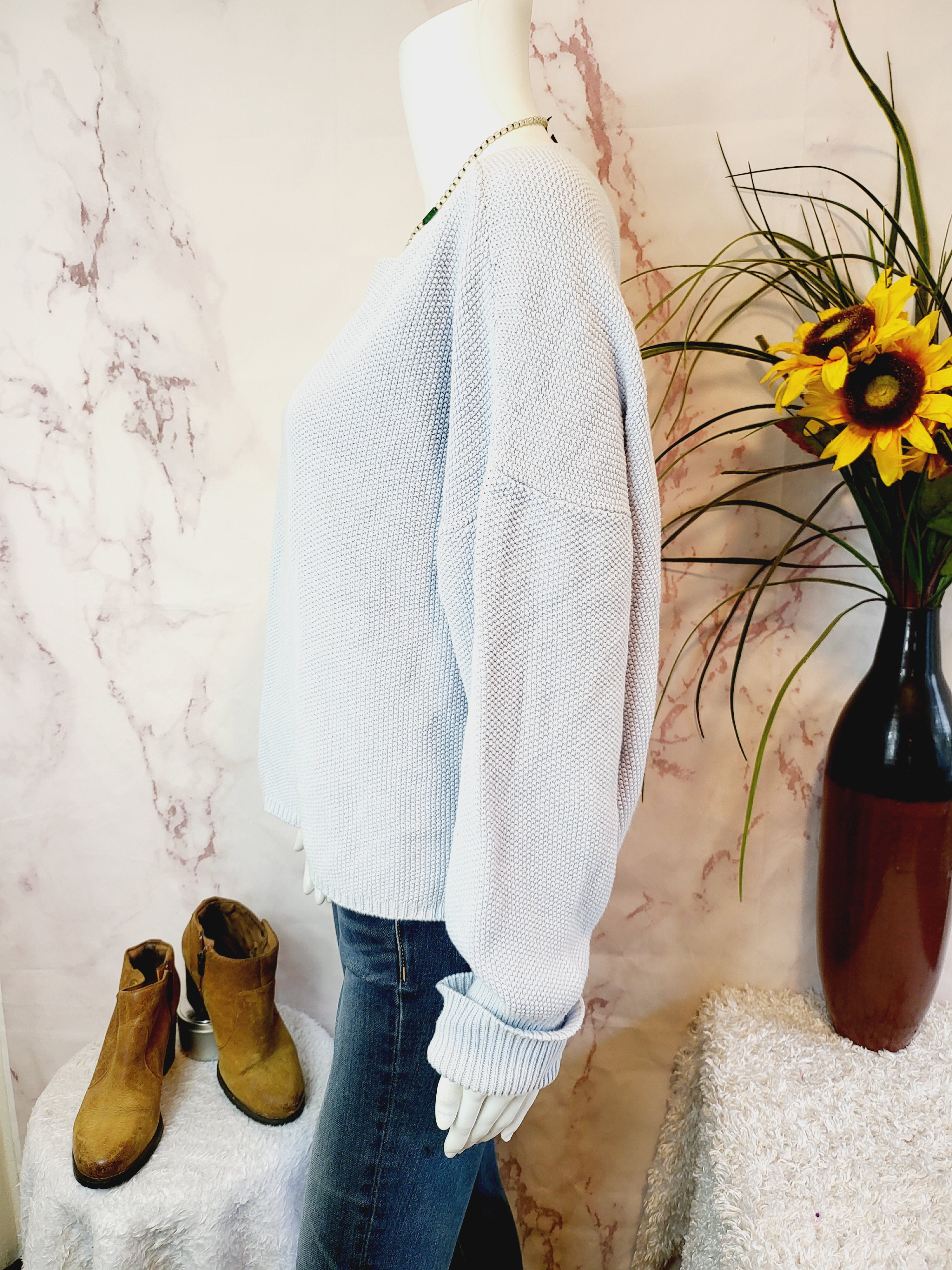 FRENCH CONNECTION Mozart Moss Stitch Sweater Size S