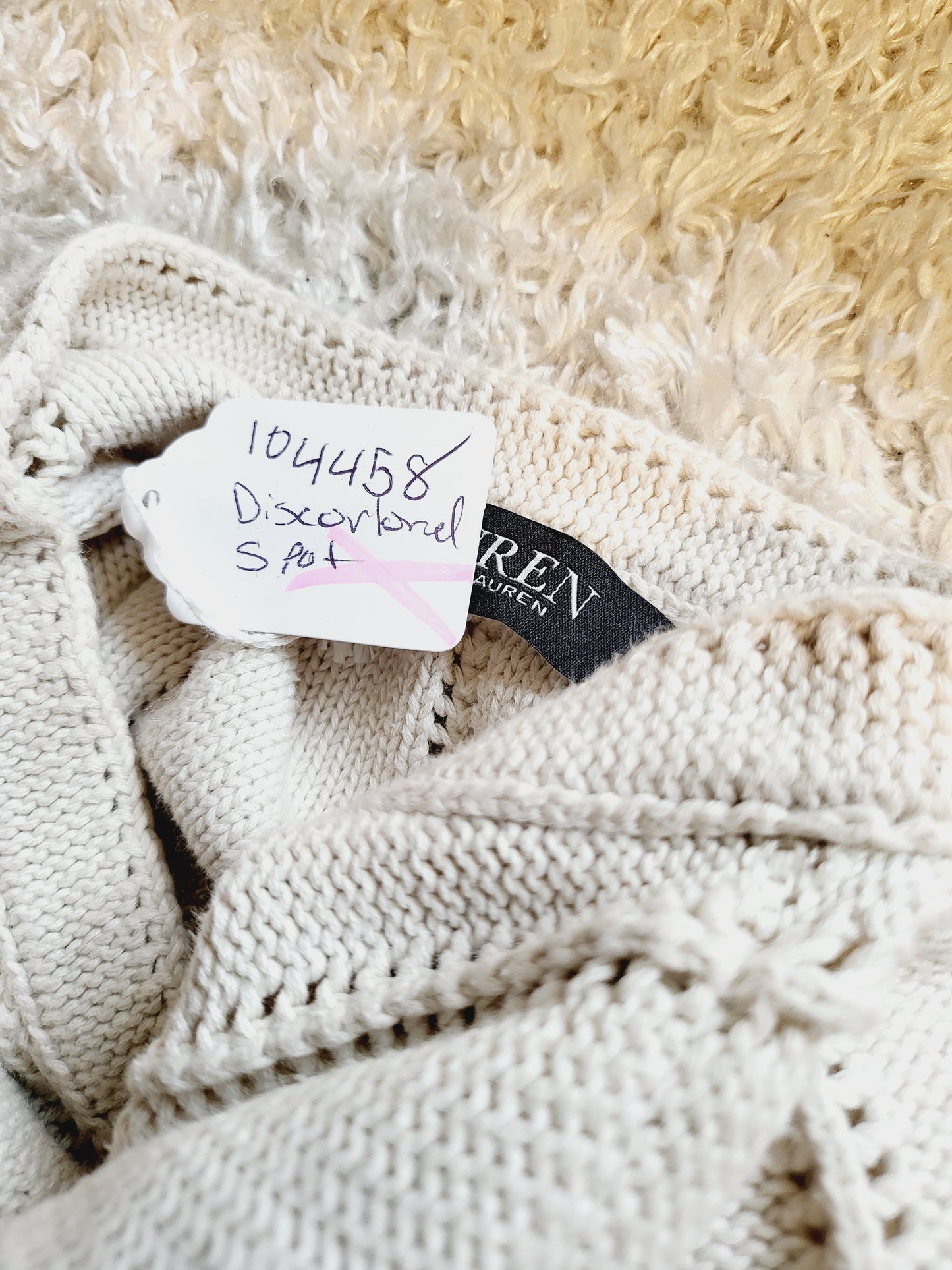 Lauren Ralph Lauren Reverse Jersey Stitch Puff Sleeve Sweater - XL