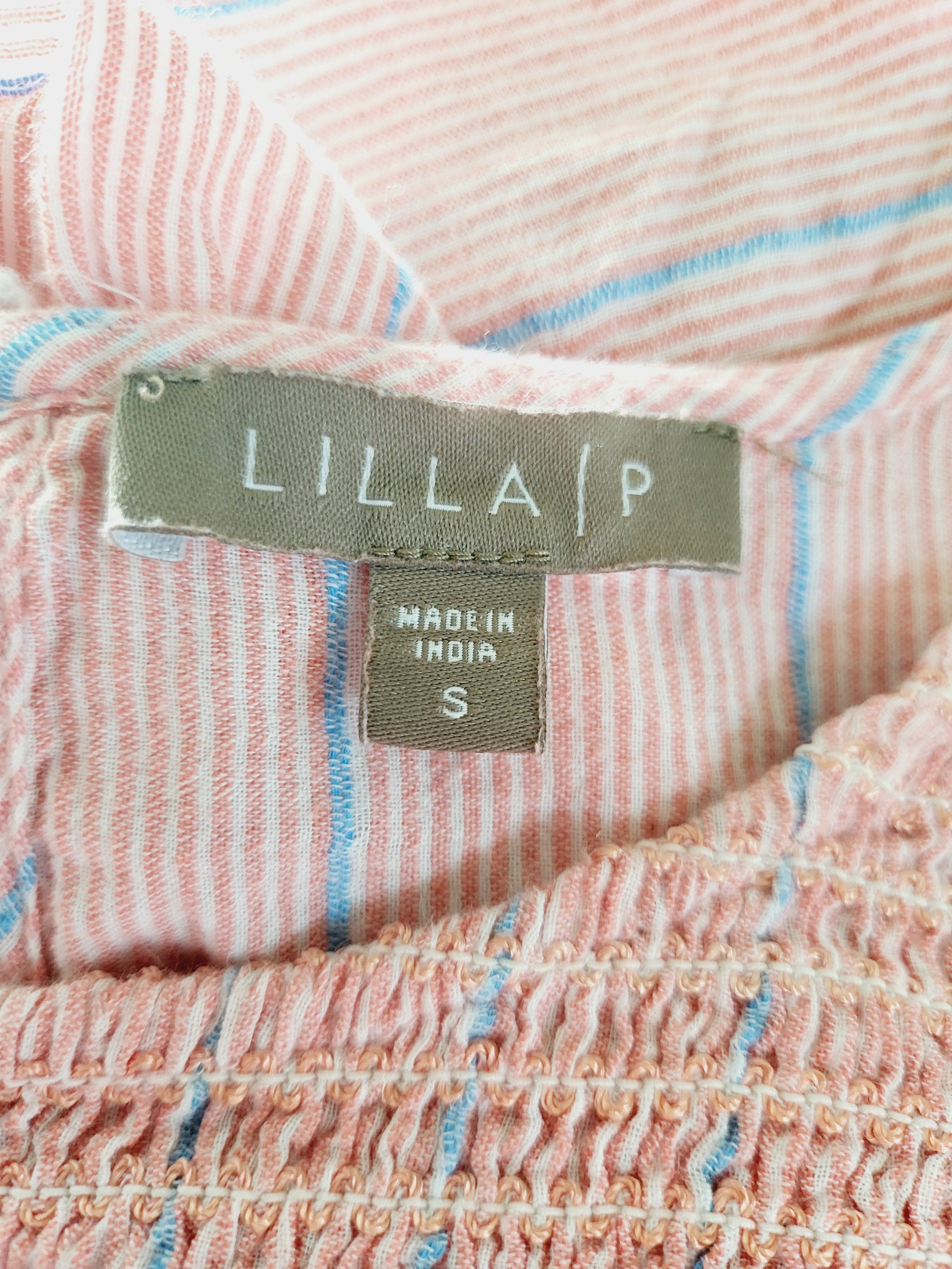 Lilla P Smocked Tank - Ginger Stripe Size - S