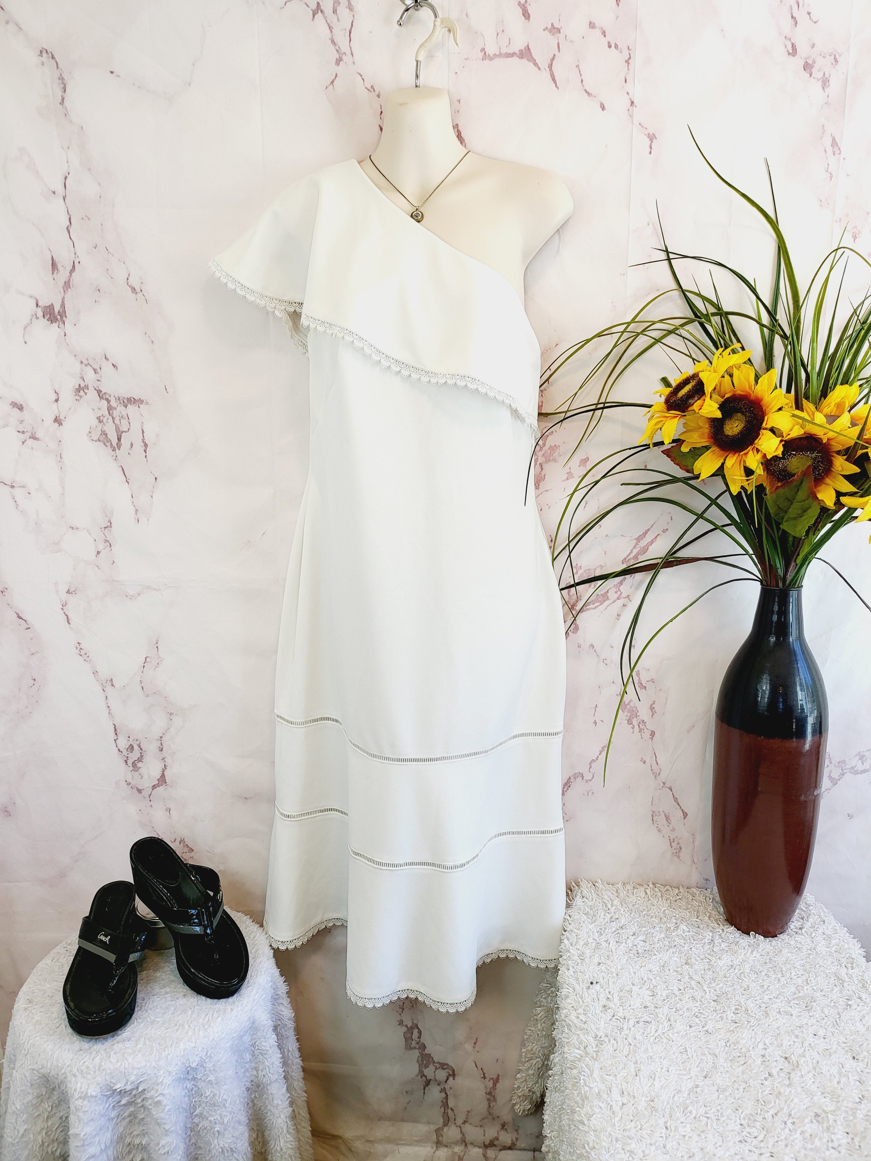 Lauren Ralph Lauren Janicia Crepe Sheath Dress - /Off White - 10