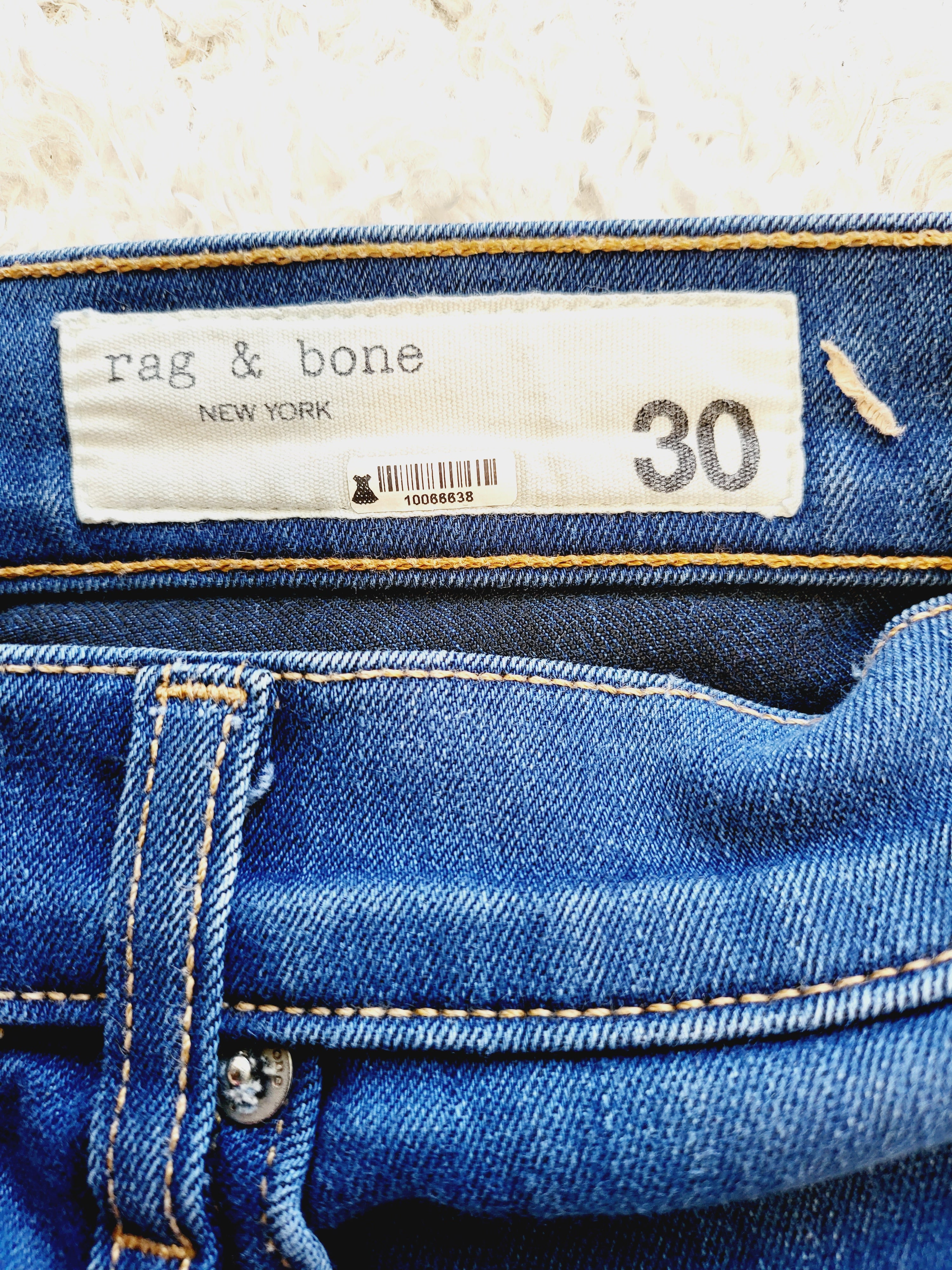 Rag & Bone High-Rise Skinny Ankle Jeans - /Blue - 30