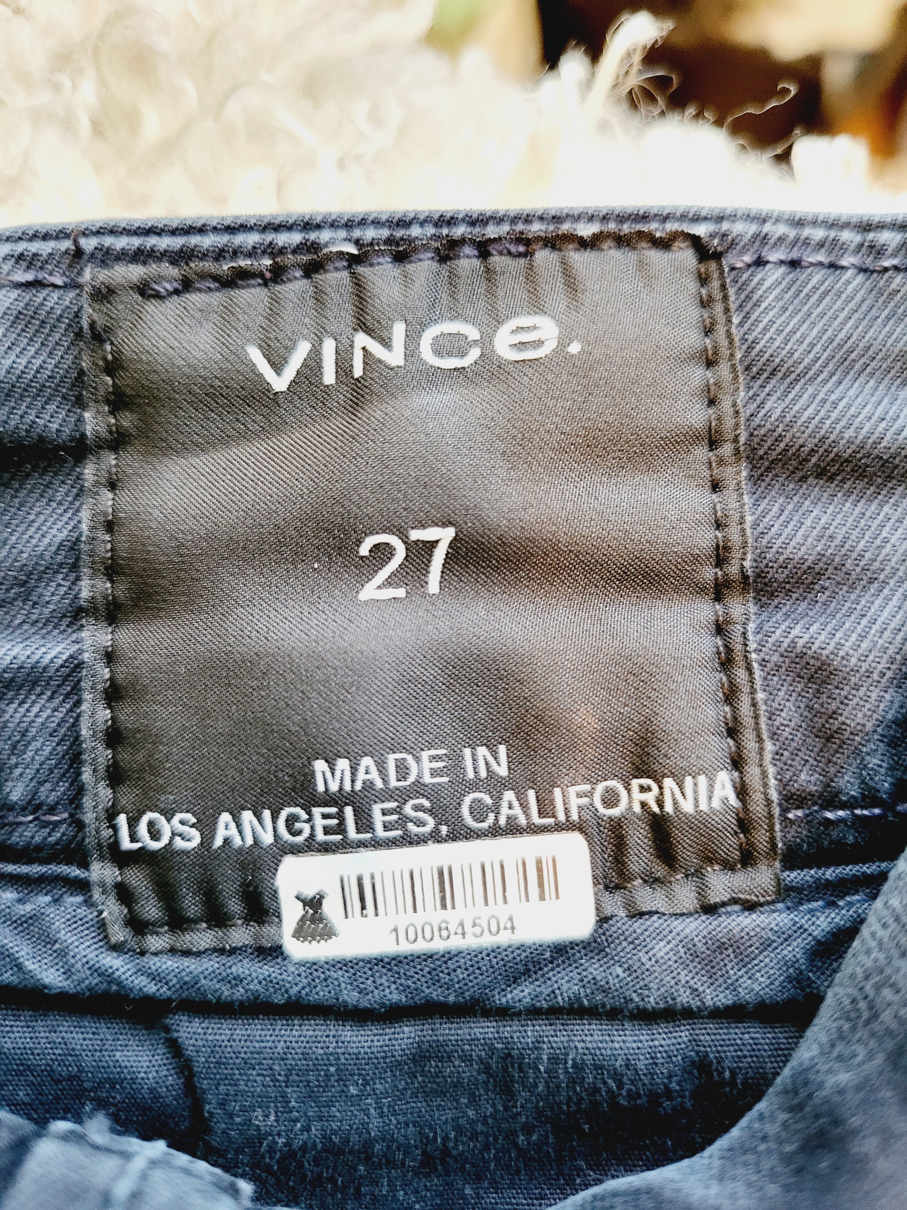 Vince High-Rise Straight Leg Chinos - Navy - 27