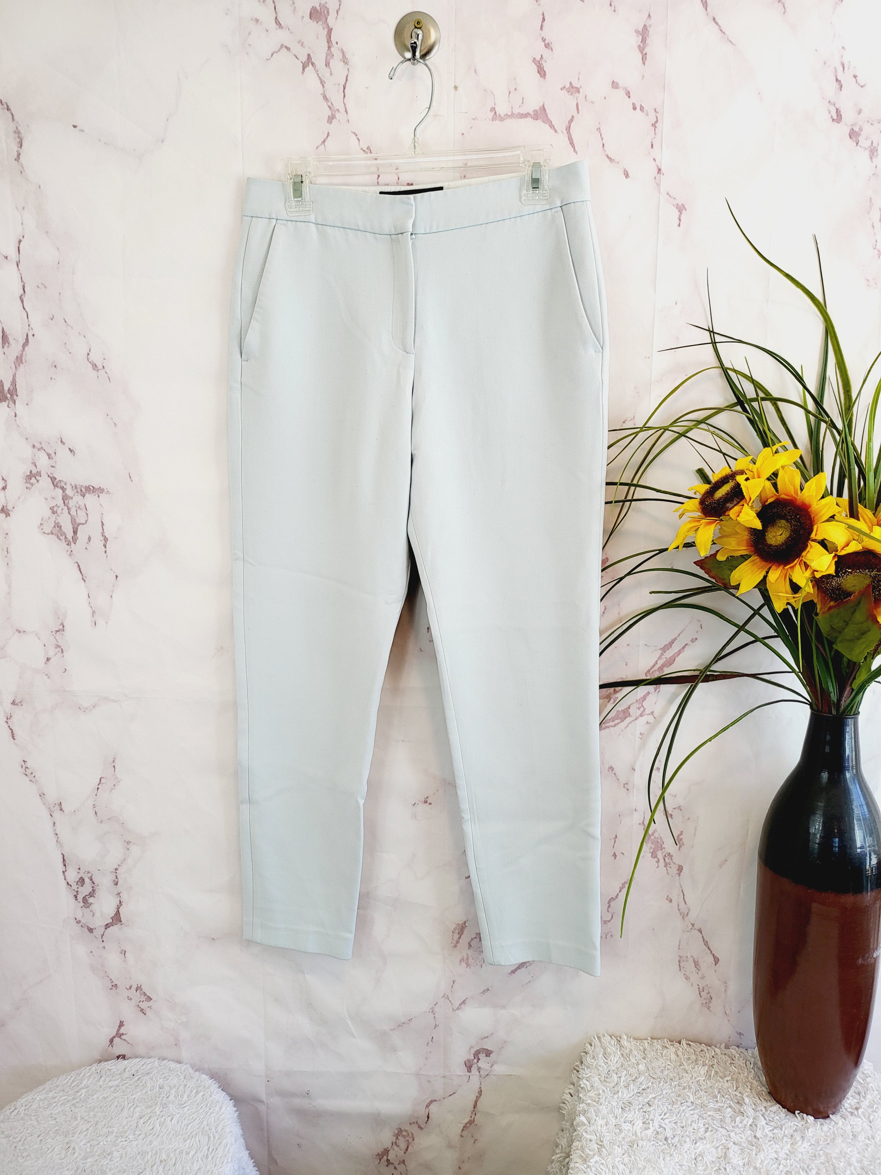 French Connection Womens Classic Dress Pants Trousers Sky Blue