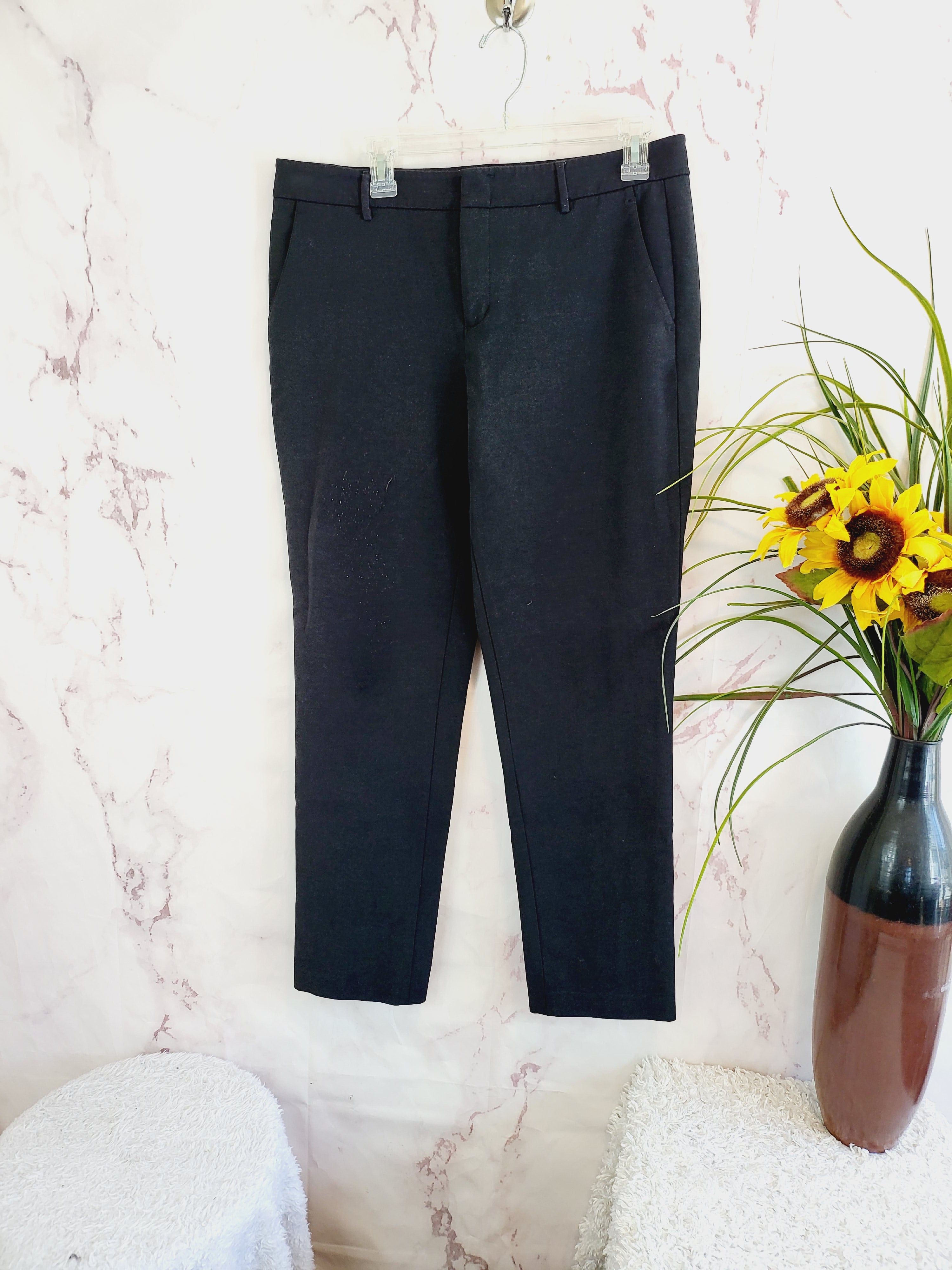 Vince Mid-Rise Wool-Blend Cuffed Trousers - Black - 12