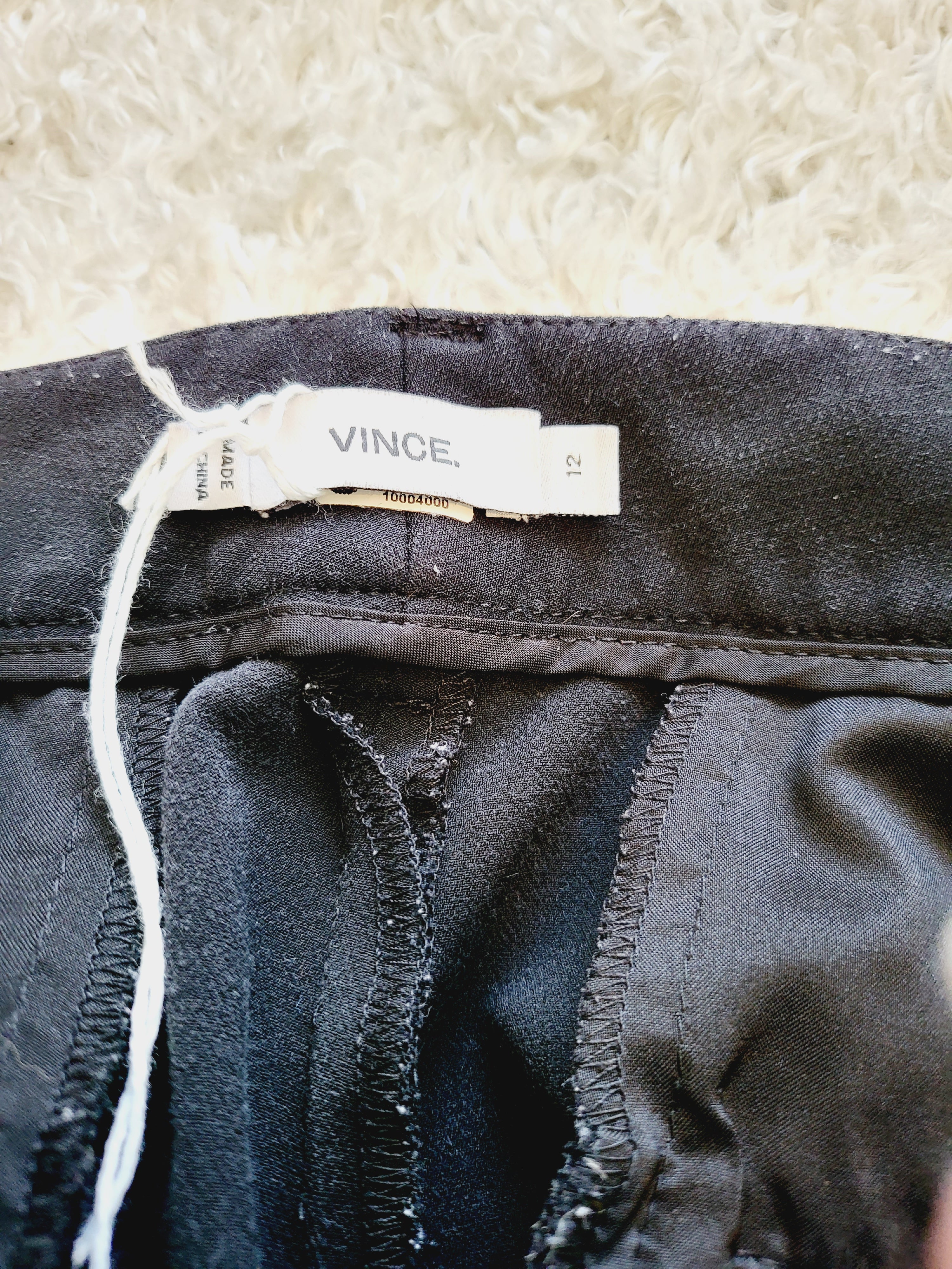 Vince Mid-Rise Wool-Blend Cuffed Trousers - Black - 12