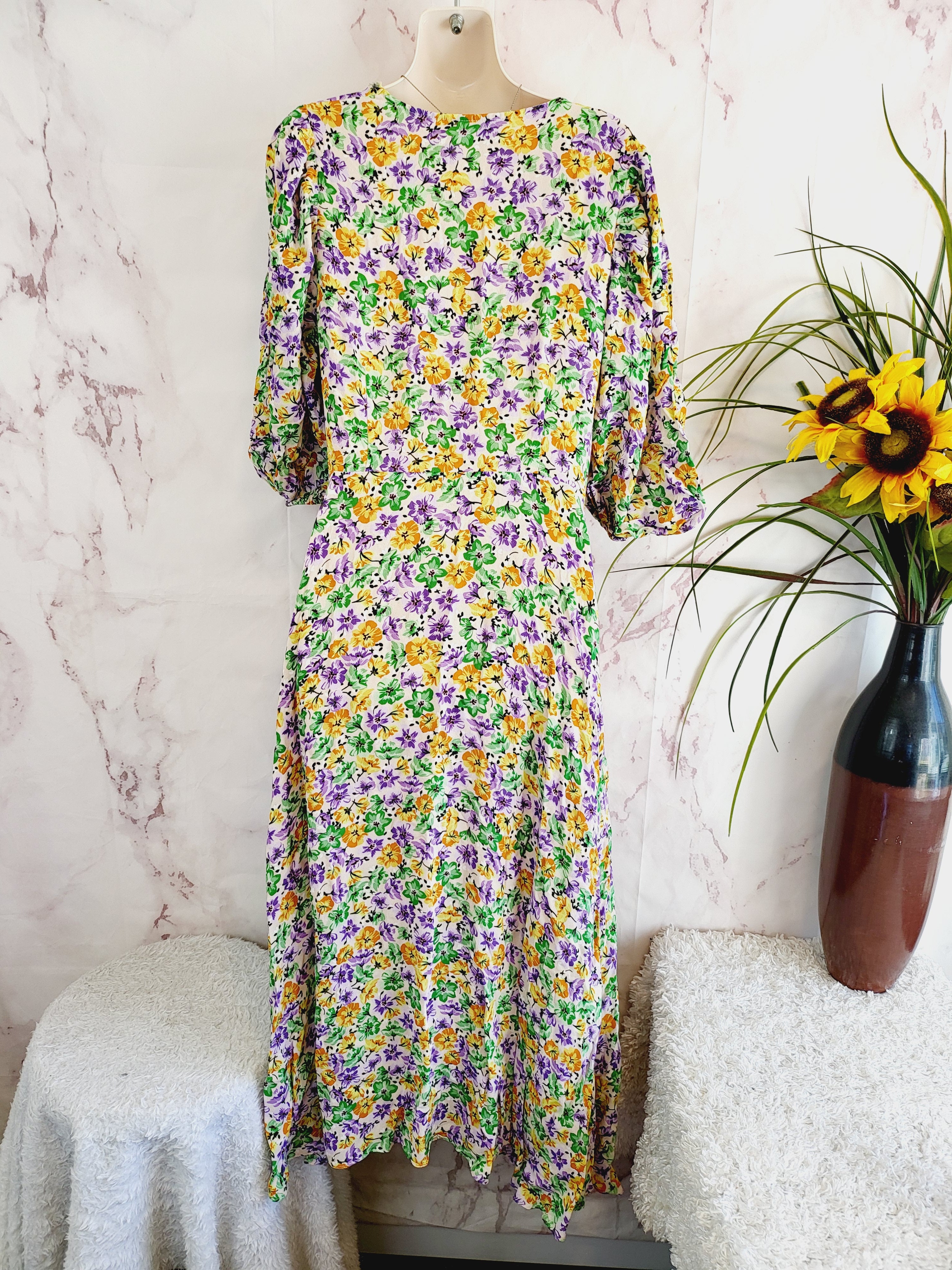 NICHOLAS Danielle Lace-Up Ruched Floral-Print Crepe Midi Dress Pink Us