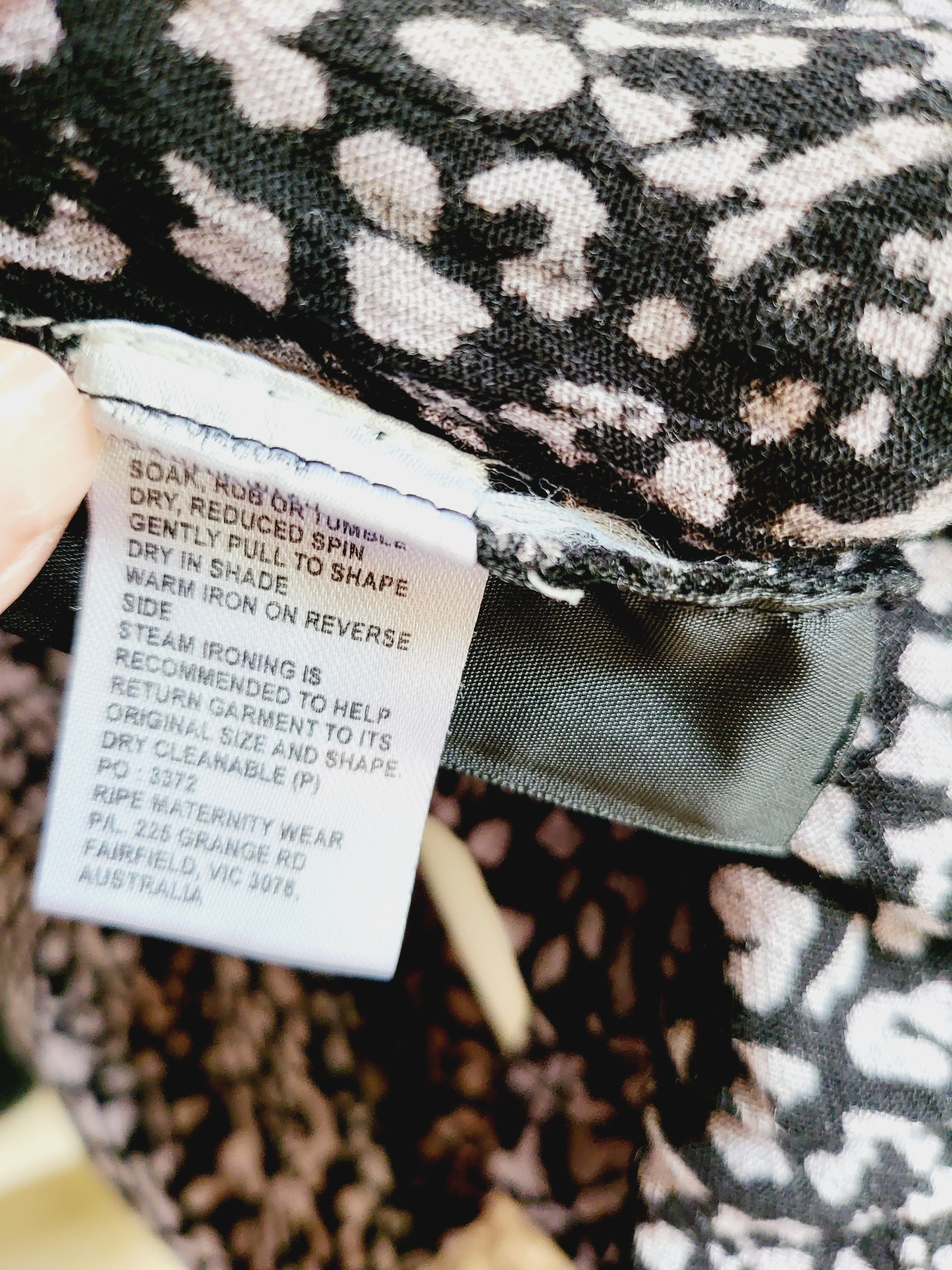 Ripe Maternity Maternity 3/4 Sleeve Wrap Blouse - Abstract - Black Multi/Black/Gray