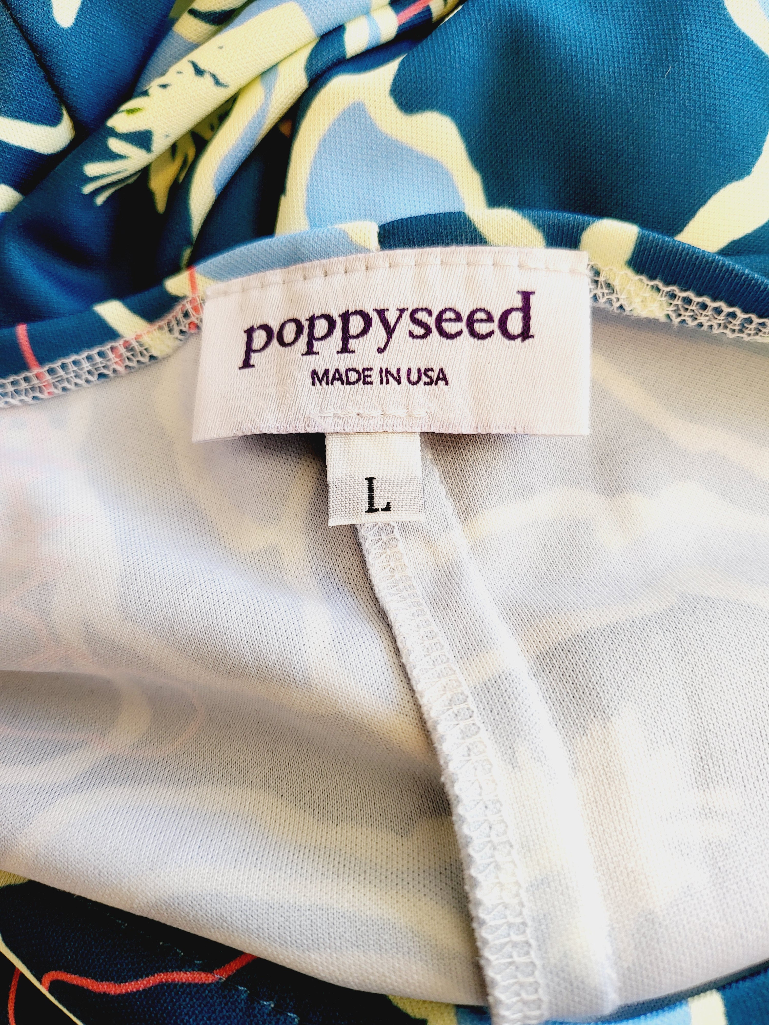 Poppyseed Maternity 3/4 Sleeve Adjustable Waist Floral Dress - Floral - Blue Multi