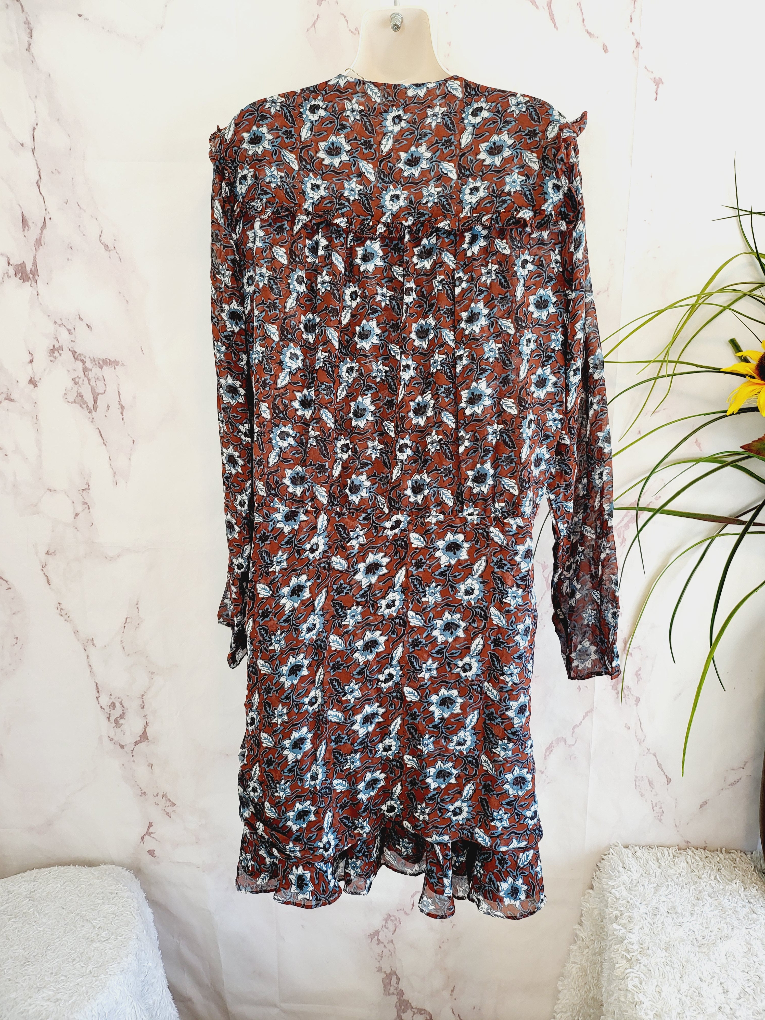 Veronica Beard Anjali Silk Floral Print Mini Dress - Floral - Red Multi/Clay Multi