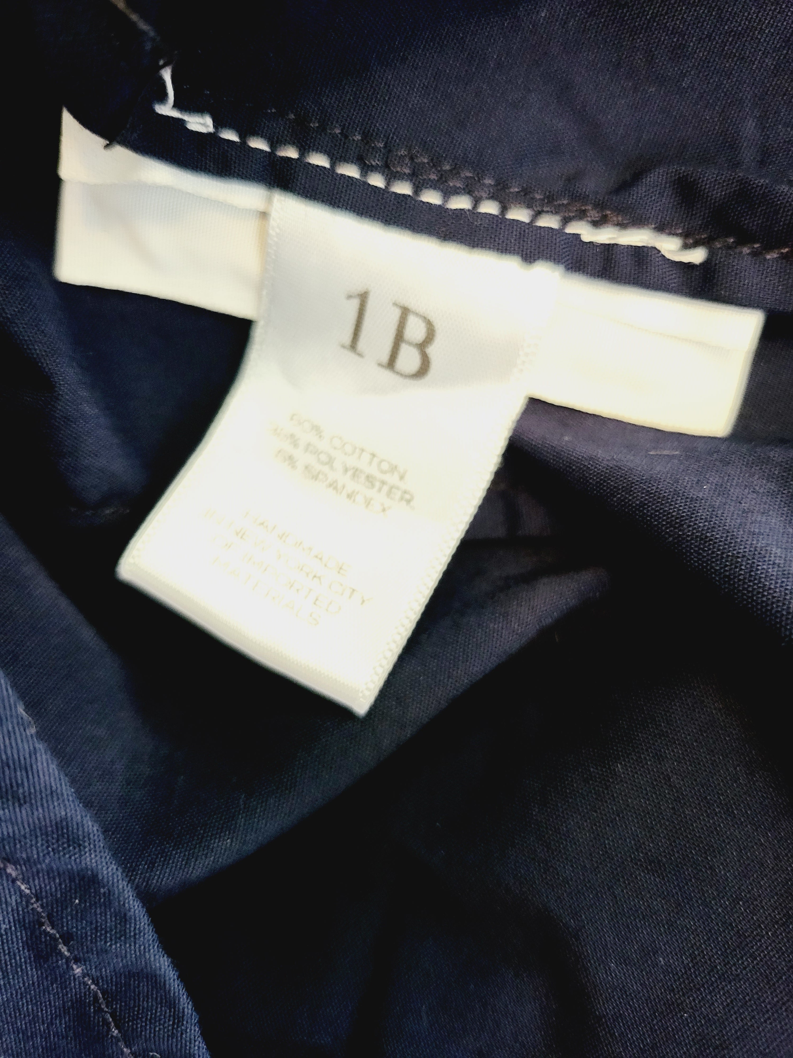 Pari Passu Mandarin Collar Button Up Shirt Fit B: "Curvier Body Type" - Navy