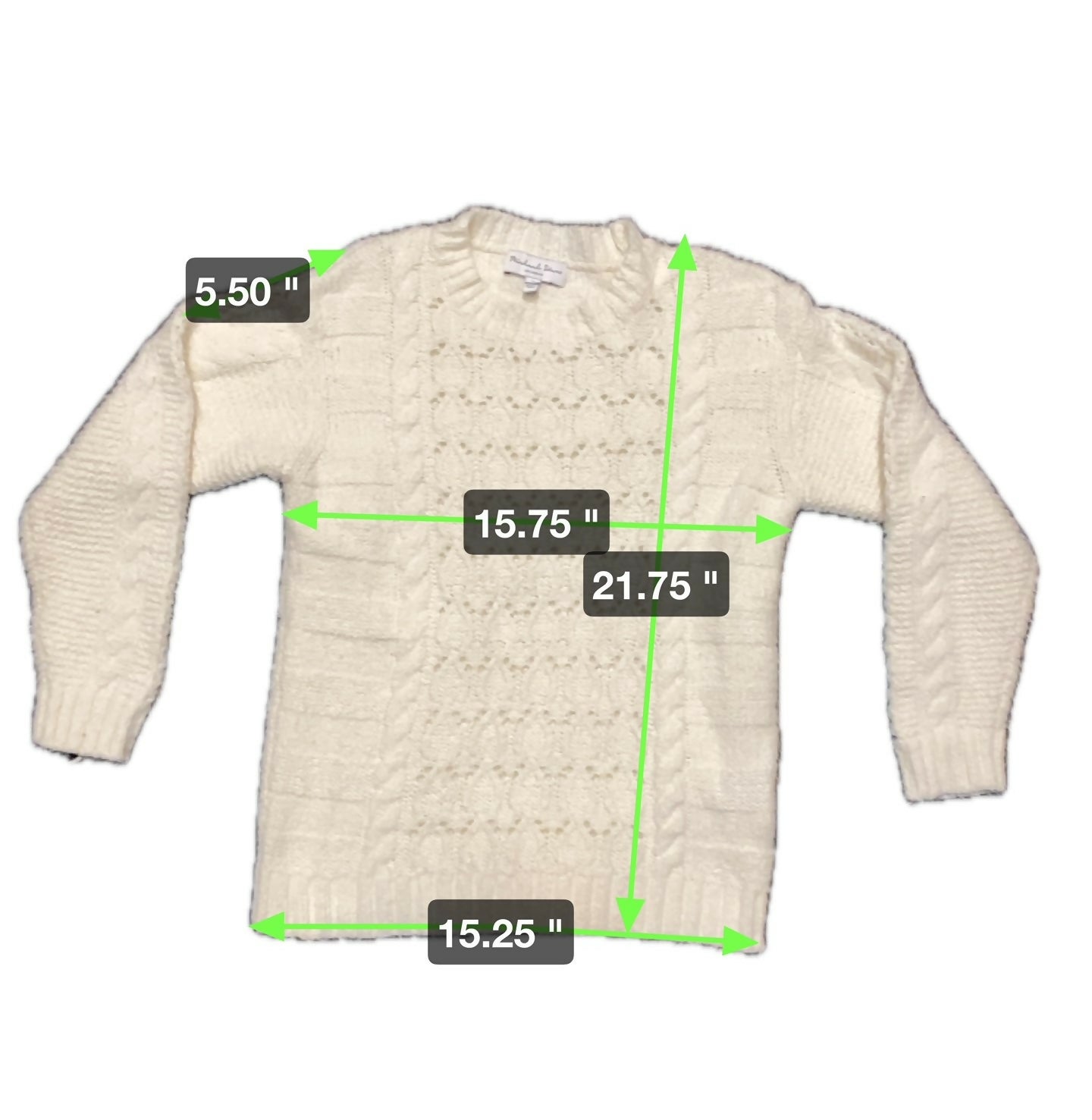 Michael Stars Louisa Cable Knit Pointelle Pullover Sweater - /Off White - S