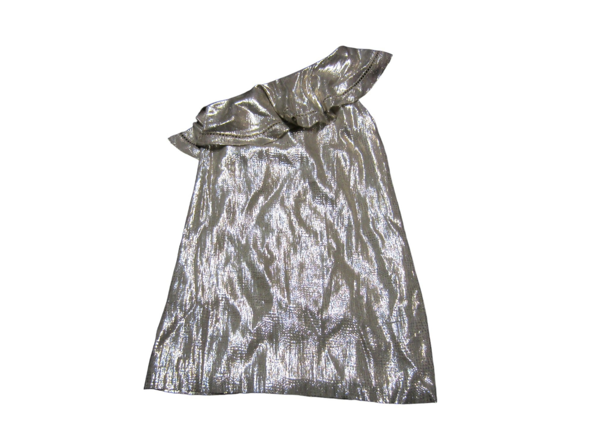 Rachel Zoe One Shoulder Ruffled Gold Dress - Gold - 2