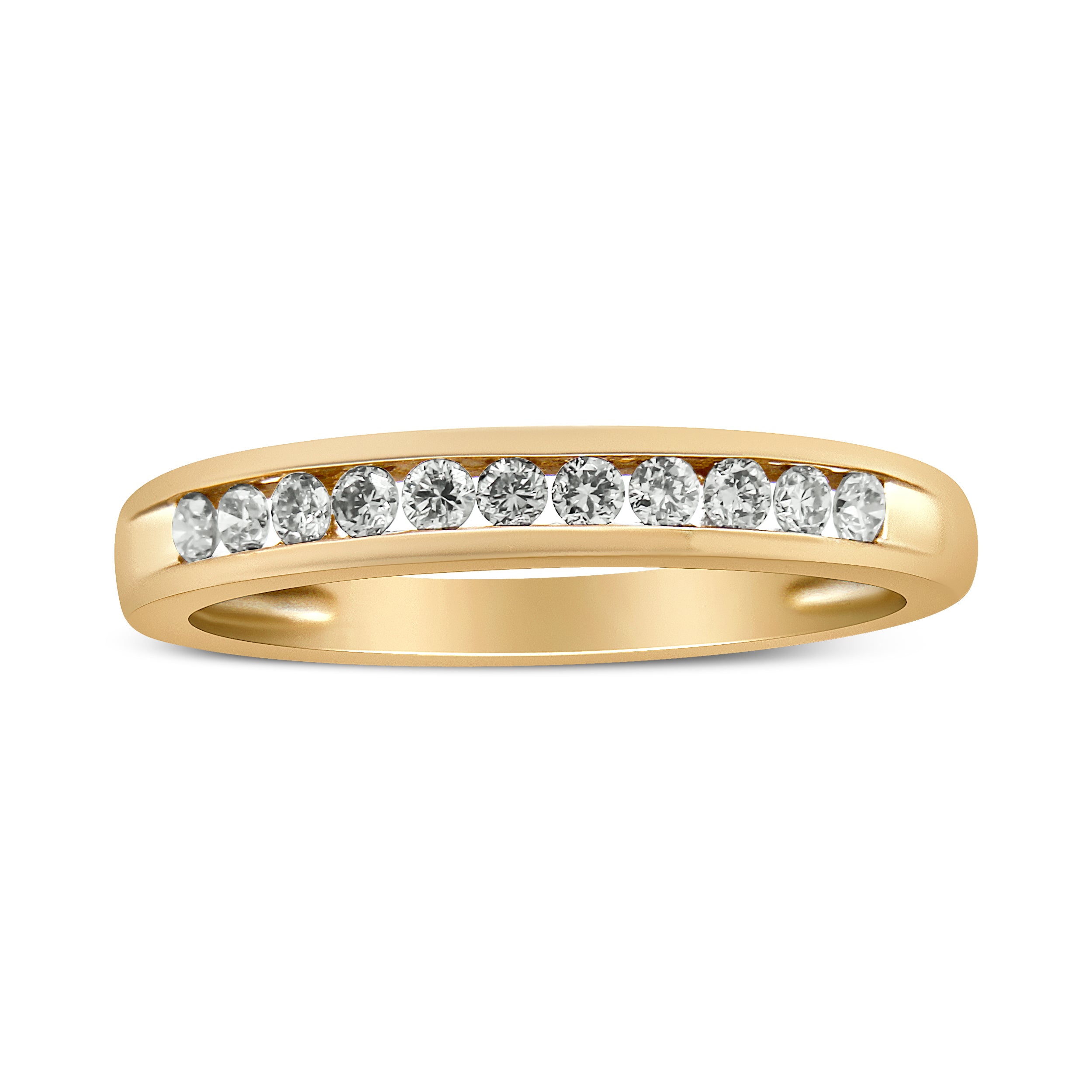 Haus of Brilliance IGI Certified 1/4 Cttw Diamond 10K Yellow Gold Channel Set Band Style Ring (J-K Color, I2-I3 Clarity) - Size 8