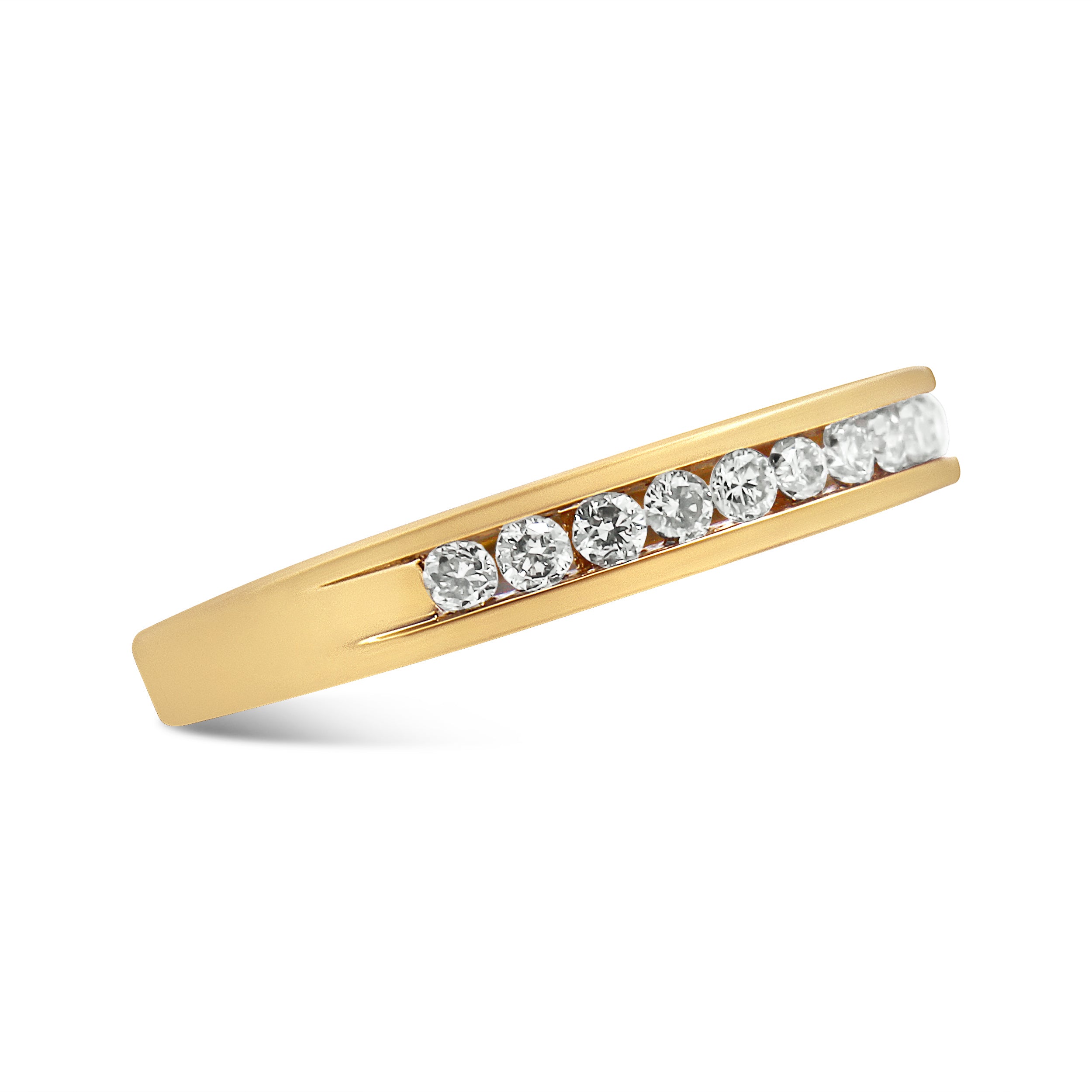 Haus of Brilliance IGI Certified 1/4 Cttw Diamond 10K Yellow Gold Channel Set Band Style Ring (J-K Color, I2-I3 Clarity) - Size 8