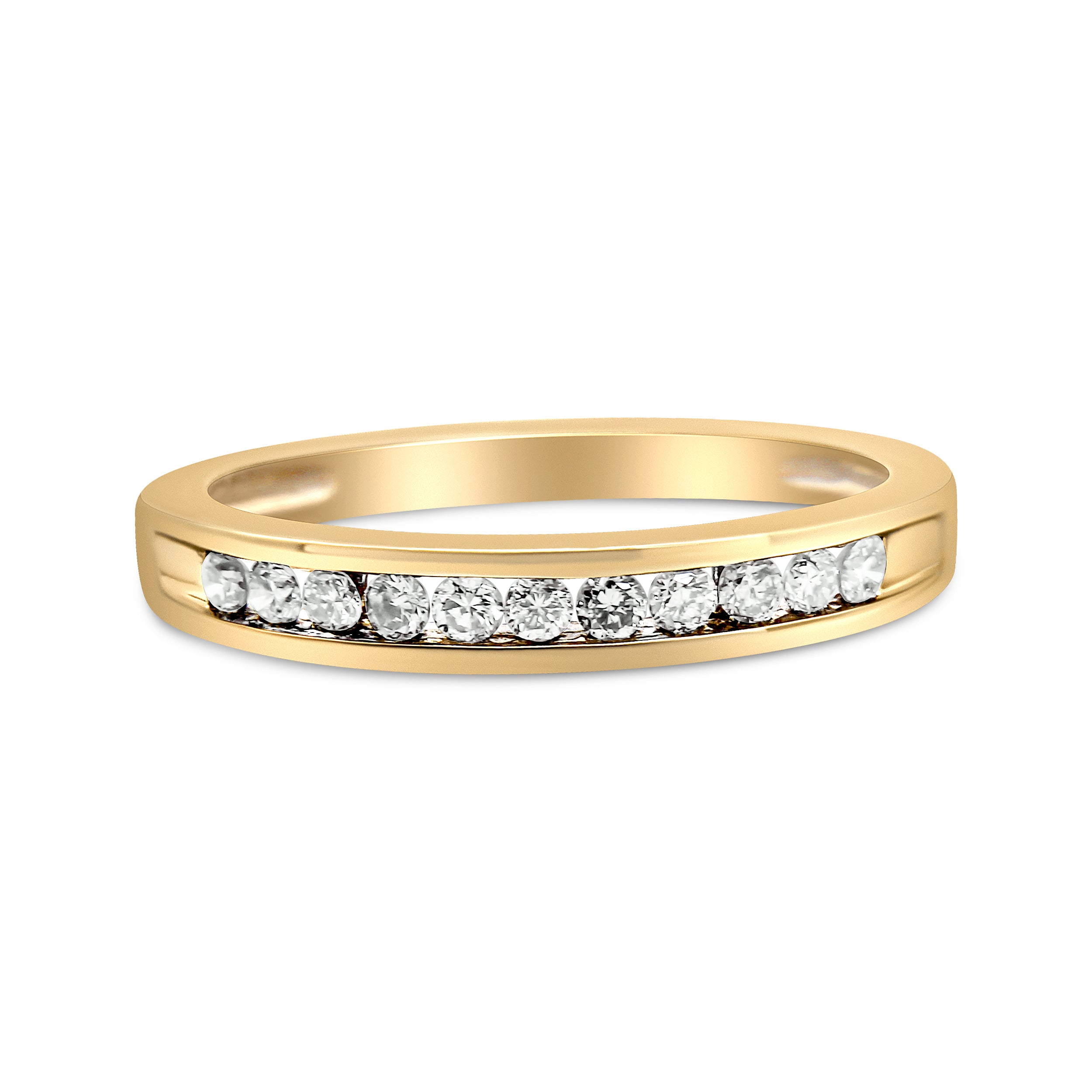 Haus of Brilliance IGI Certified 1/4 Cttw Diamond 10K Yellow Gold Channel Set Band Style Ring (J-K Color, I2-I3 Clarity) - Size 8