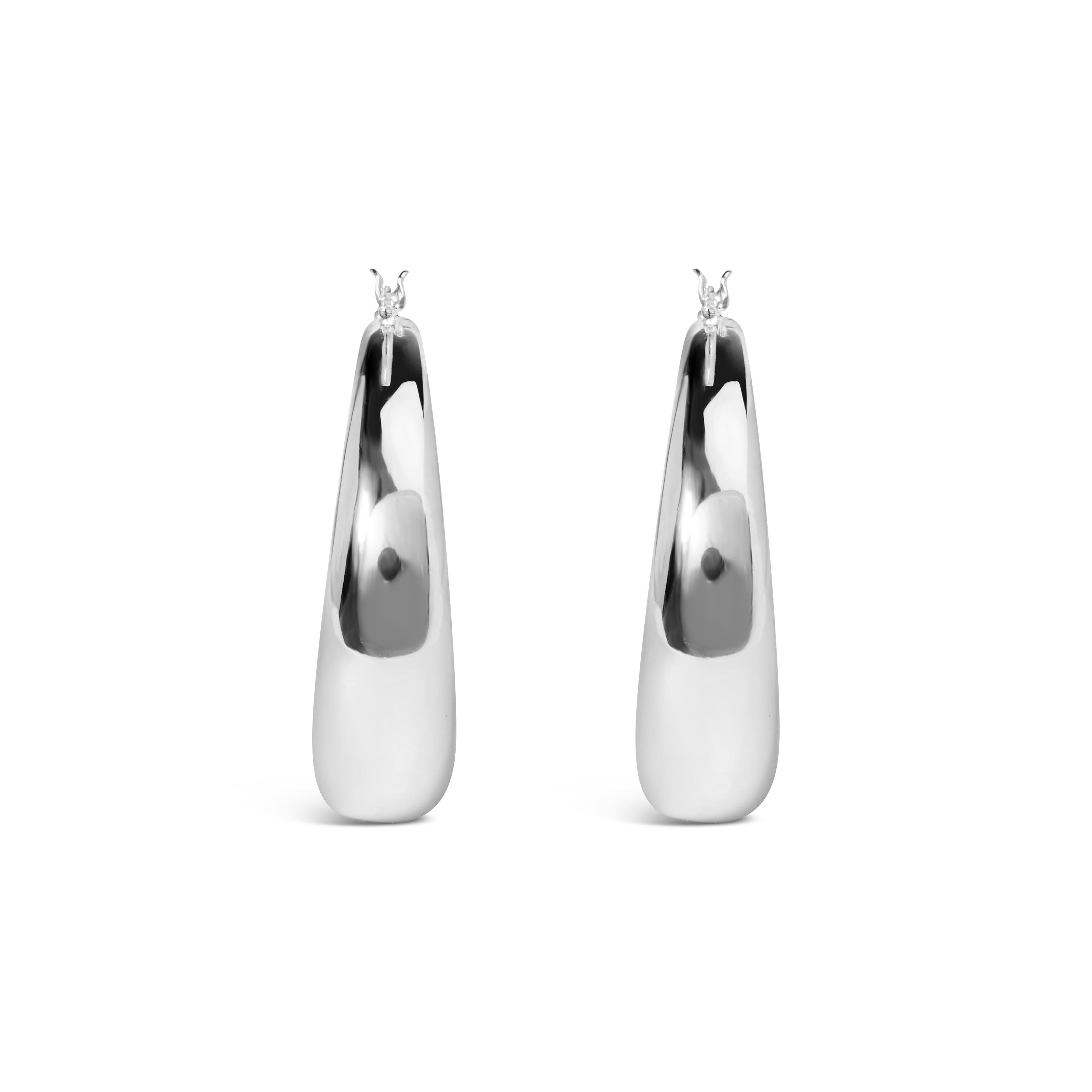 Haus of Brilliance .925 Sterling Silver Graduated Hoop Earrings - 9MM Wide