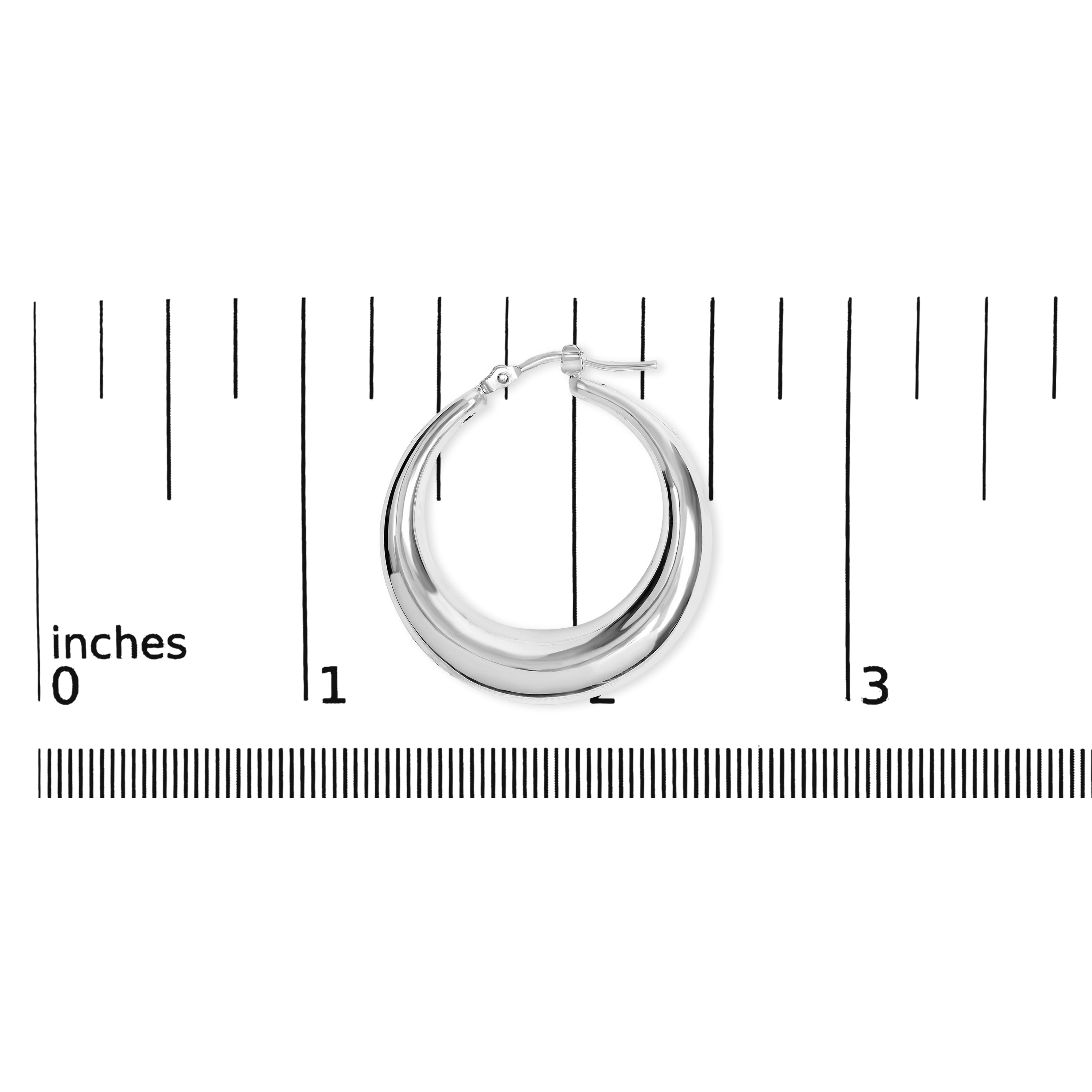 Haus of Brilliance .925 Sterling Silver Graduated Hoop Earrings - 9MM Wide