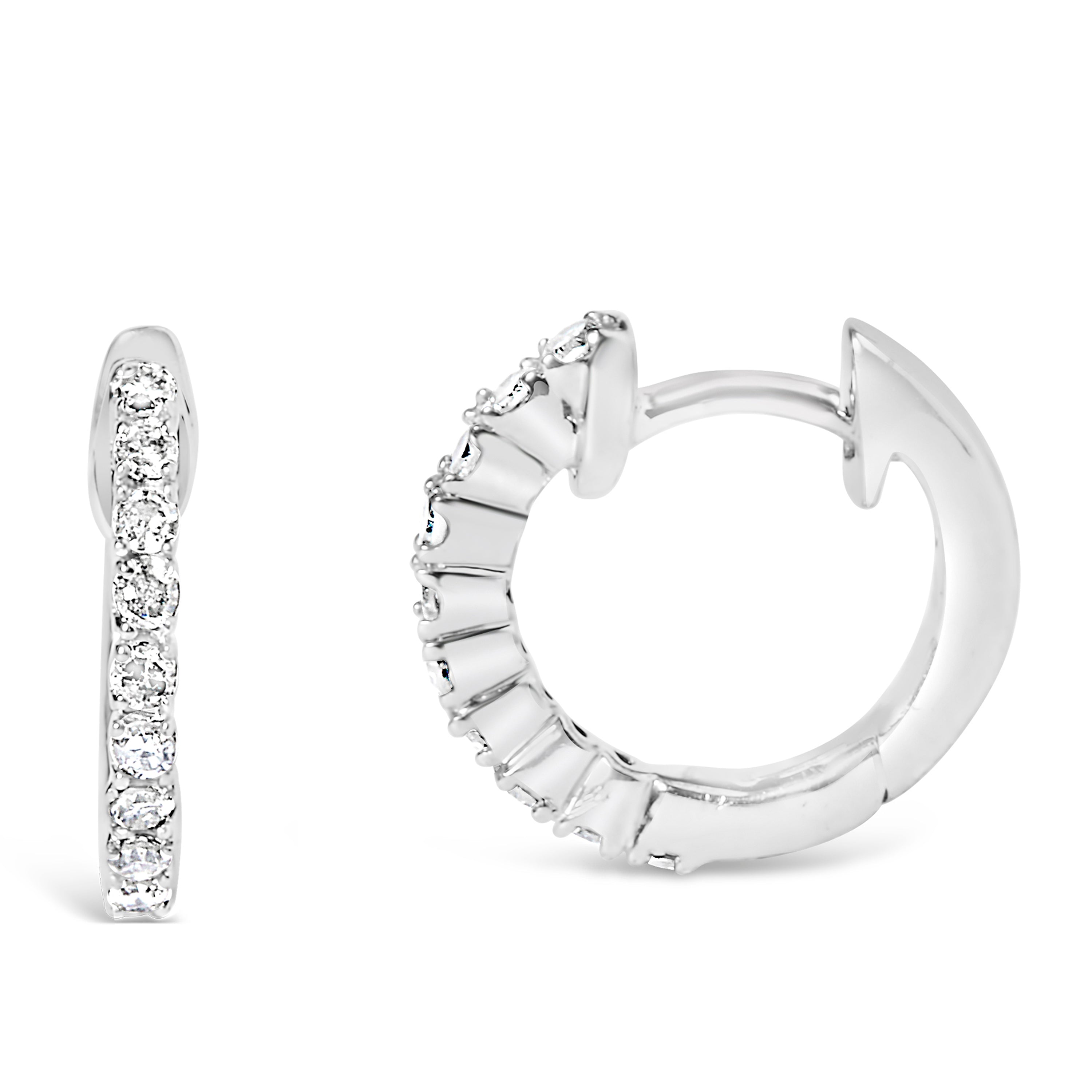 Haus of Brilliance .925 Sterling Silver 1/6 Cttw Diamond Petite Hoop Earrings (I-J Color, I2-I3 Clarity)