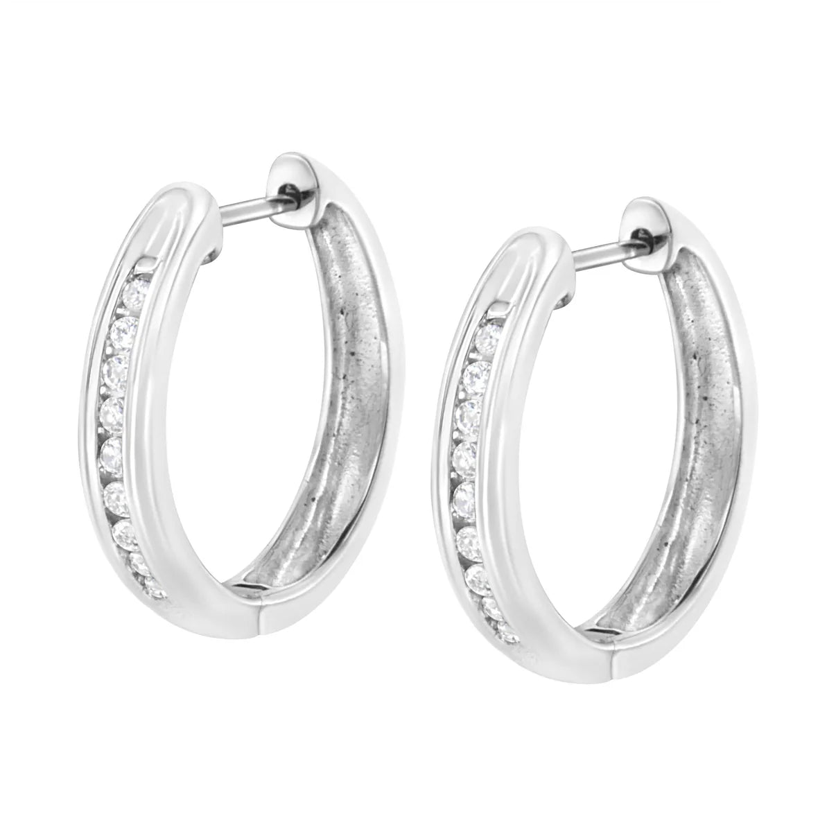 Haus of Brilliance .925 Sterling Silver 1/4 Cttw Lab Grown Diamond Hoop Earring (F-G Color, VS2-SI1 Clarity)
