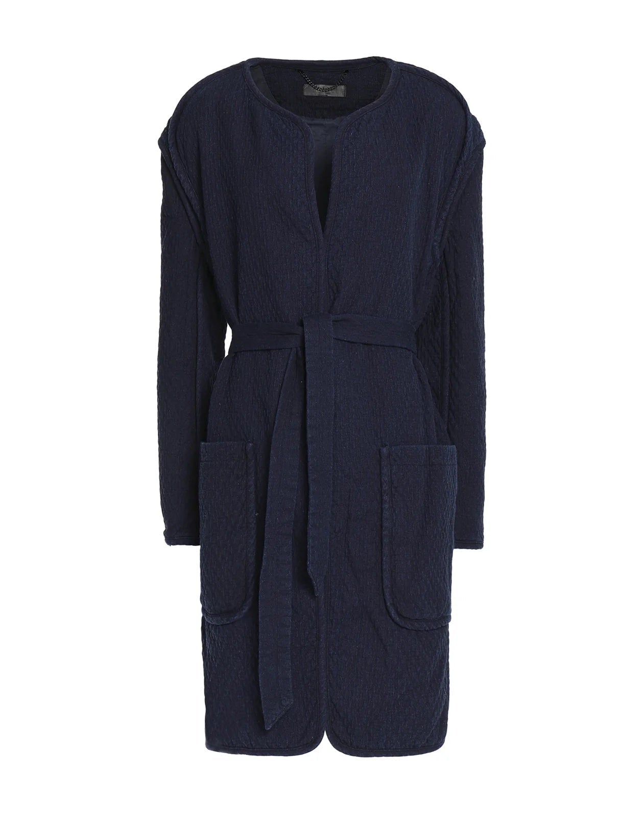 Rag & Bone Quilted Self Tie Liner Coat - /Navy Size S