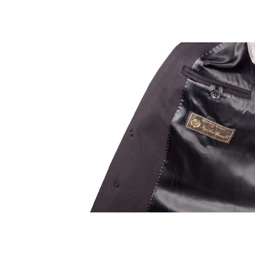 Made in Italy Elegant Black Virgin Wool Men&