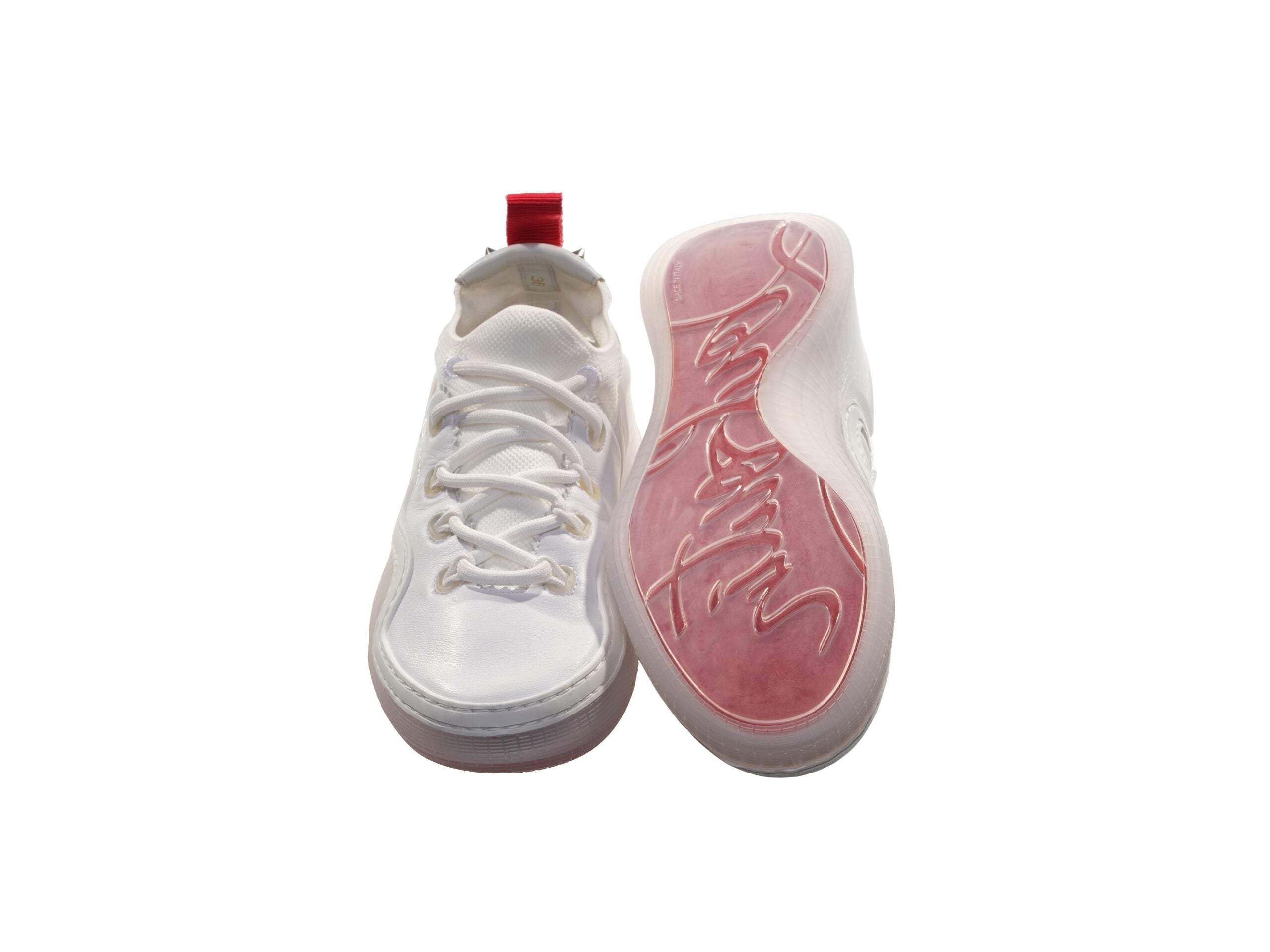 Christian Louboutin Christian Louboutin Arpoador Donna Flat White Laceup Suede Sneakers/EU39.5/US9.5/White