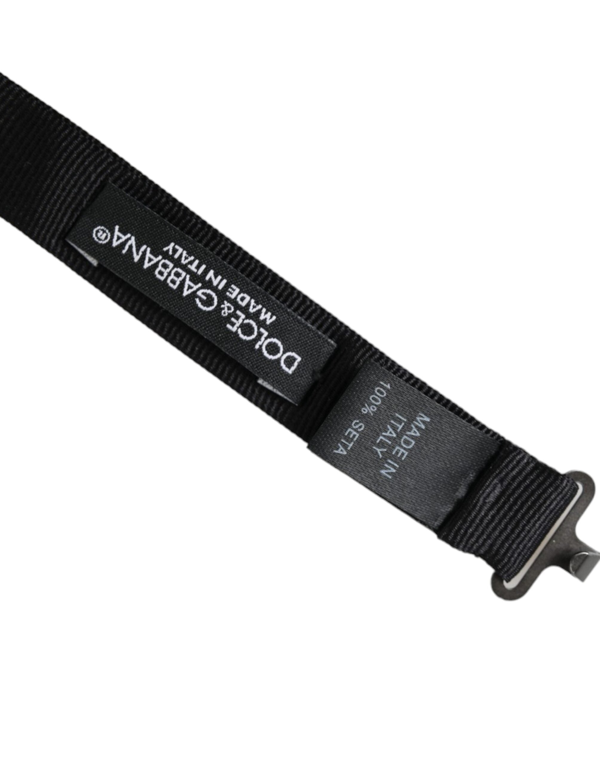 Dolce & Gabbana Dolce & Gabbana Black Silk Adjustable Neck Men Bow Tie/Black