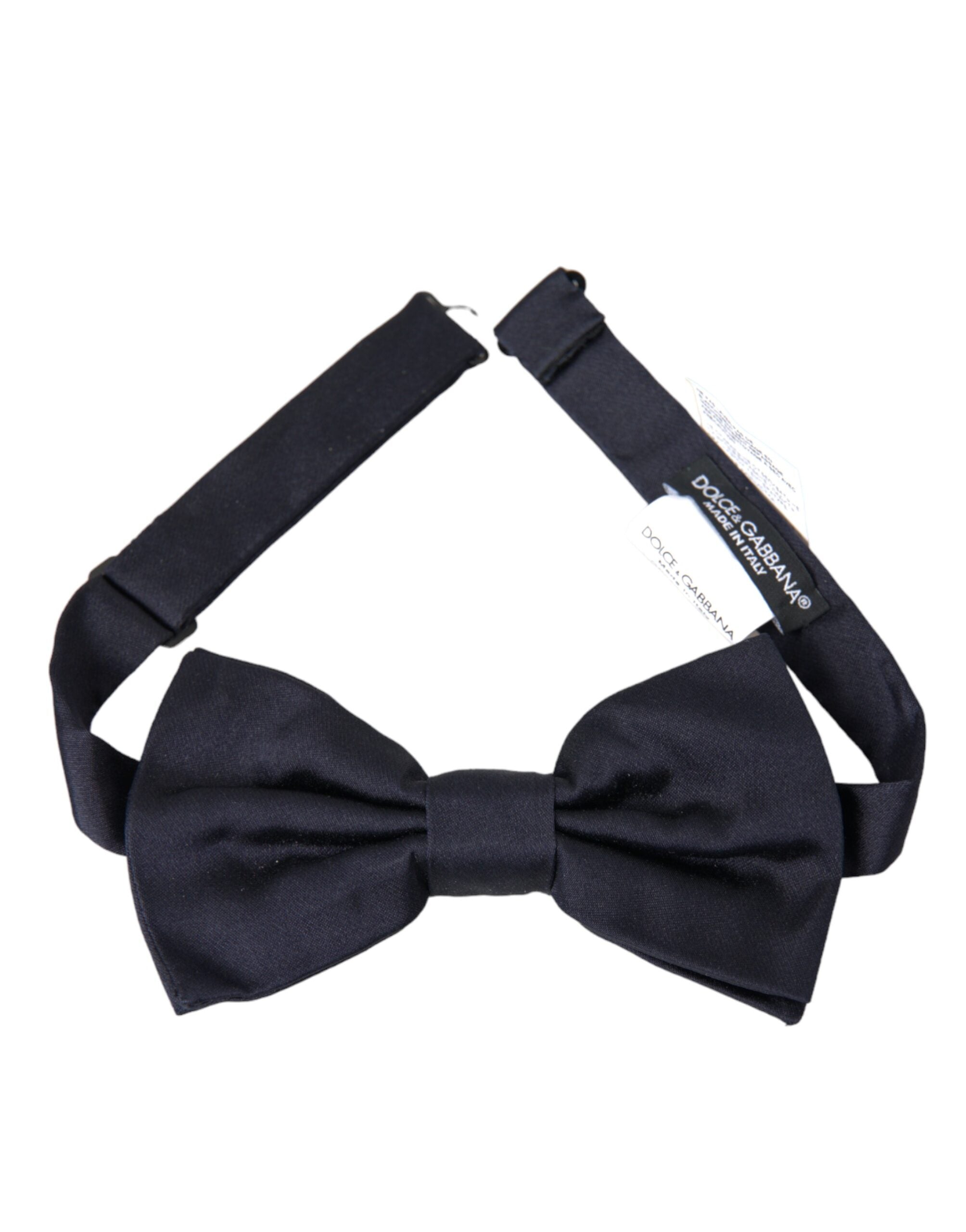 Dolce & Gabbana Dolce & Gabbana Dark Blue Silk Adjustable Neck Men Bow Tie/Blue