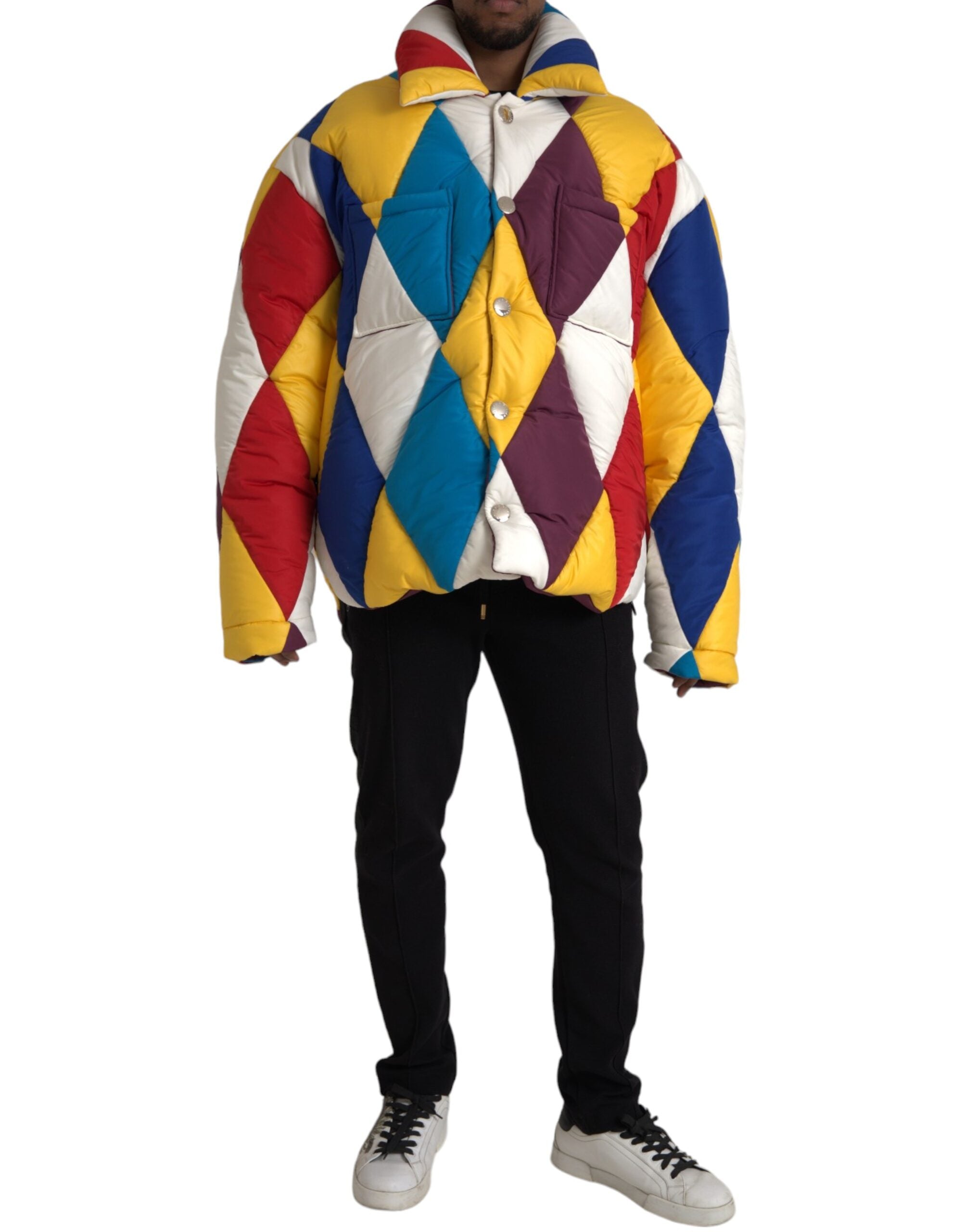 Dolce & Gabbana Multicolor Windbreaker Puffer Jacket Men/IT52 | XL/Multicolor
