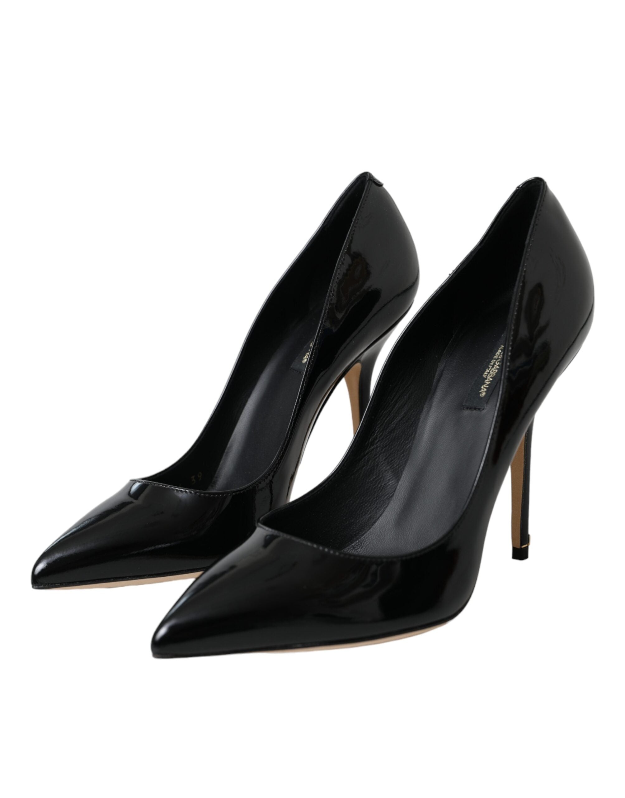 Dolce & Gabbana Dolce & Gabbana Black Patent Leather Bellucci Pumps Heels Shoes/EU39/US8.5/Black