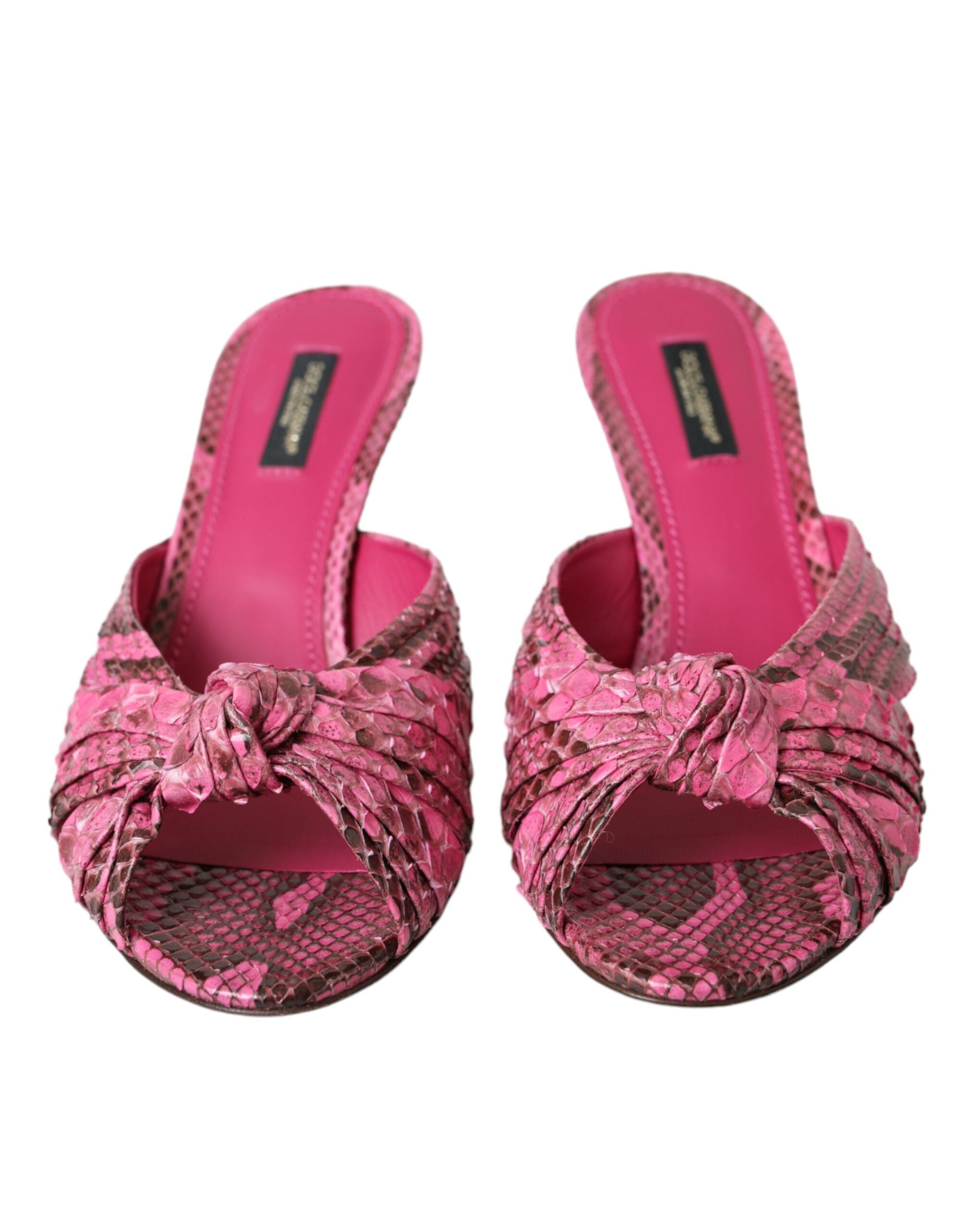 Dolce & Gabbana Dolce & Gabbana Pink Exotic Leather Kitten Heels Slides Shoes/EU41/US10.5/Pink