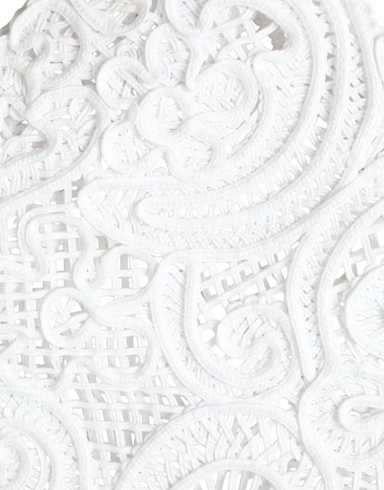Dolce & Gabbana White Cordonetto Lace Beatrice Tote Bag/White