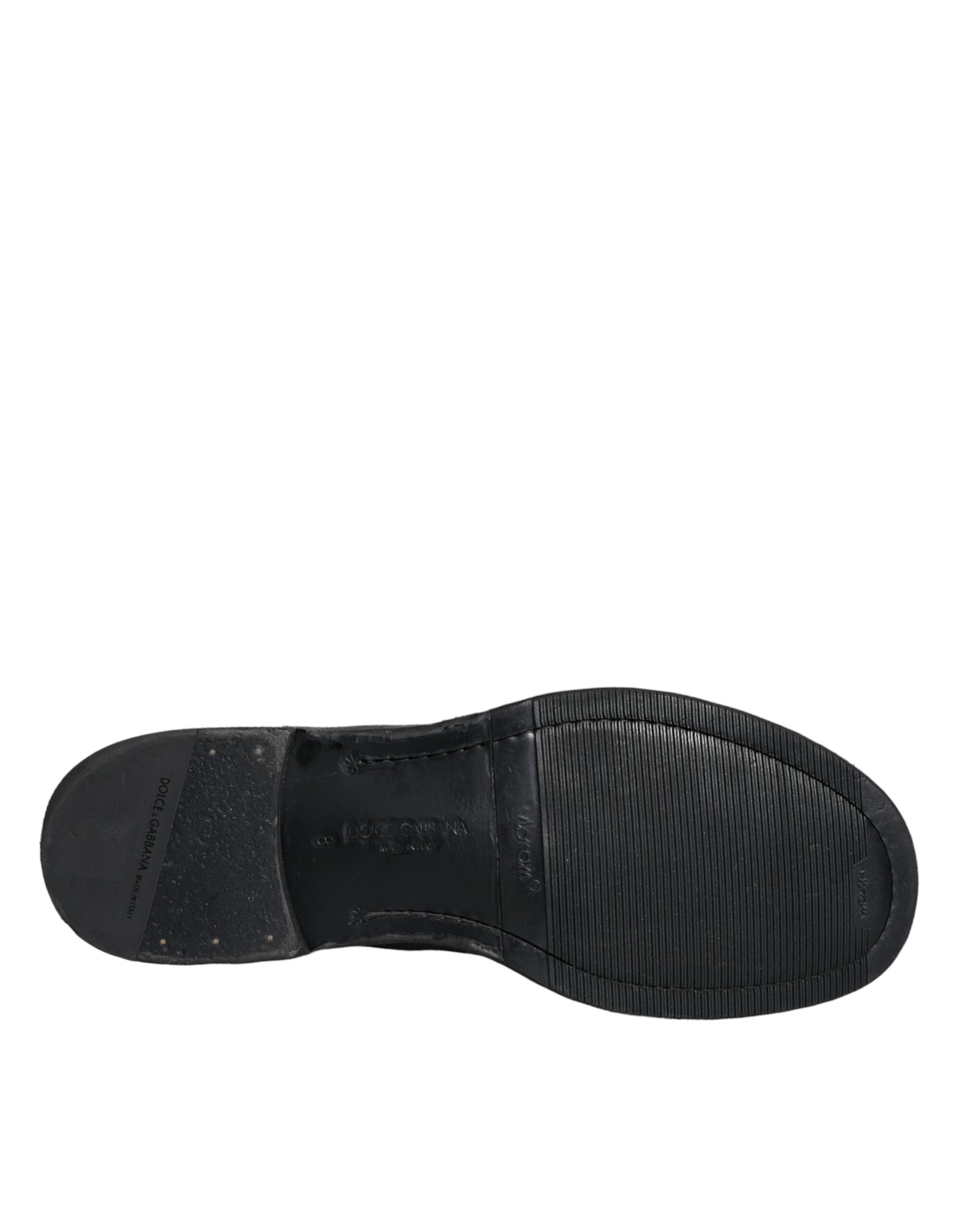 Dolce & Gabbana Dolce & Gabbana Black Horse Leather Mid Calf Boots Men Shoes/EU42/US9/Black