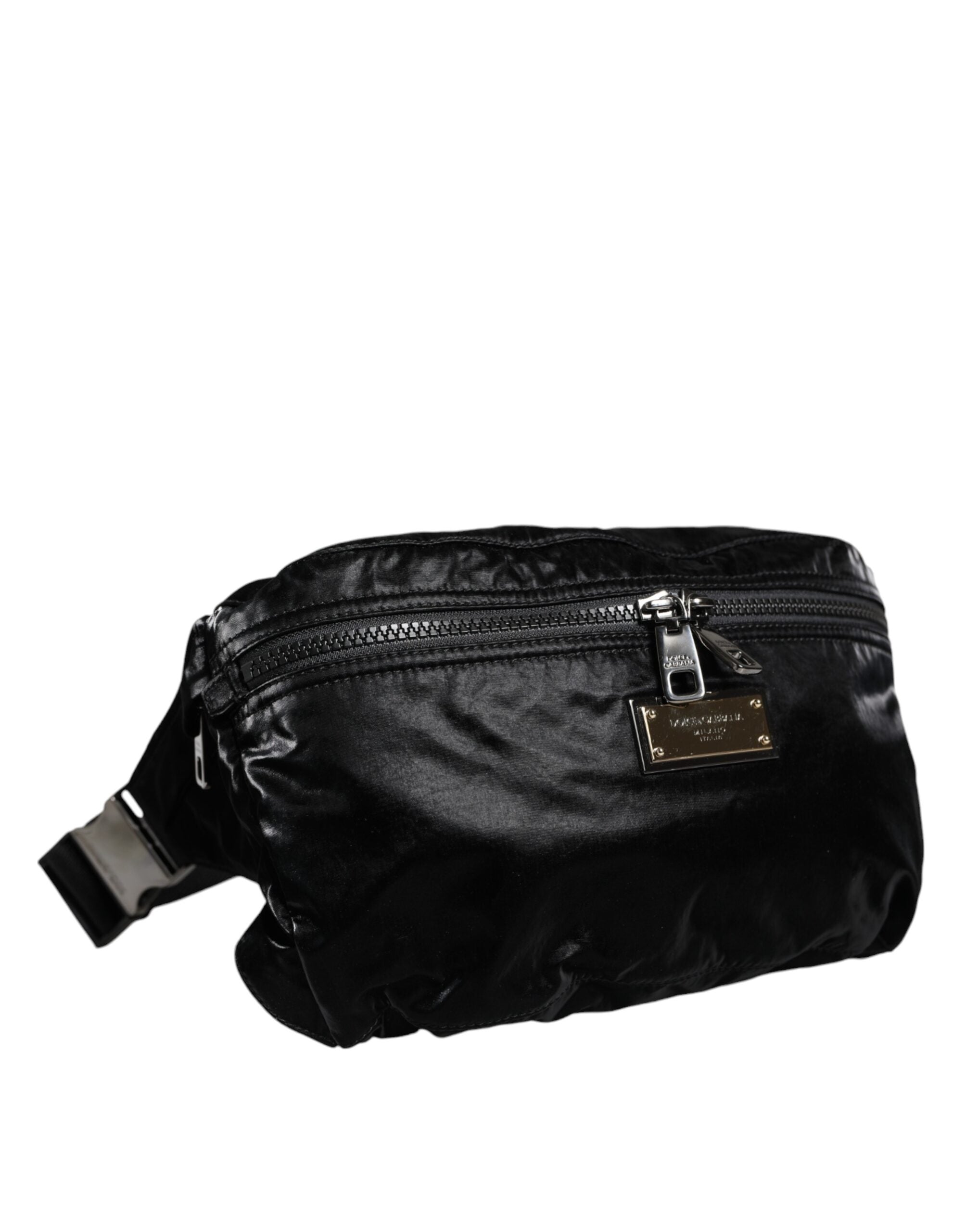 Dolce & Gabbana Black Nylon Fabric Belt Waist Fanny Pack Bag/one size/Black