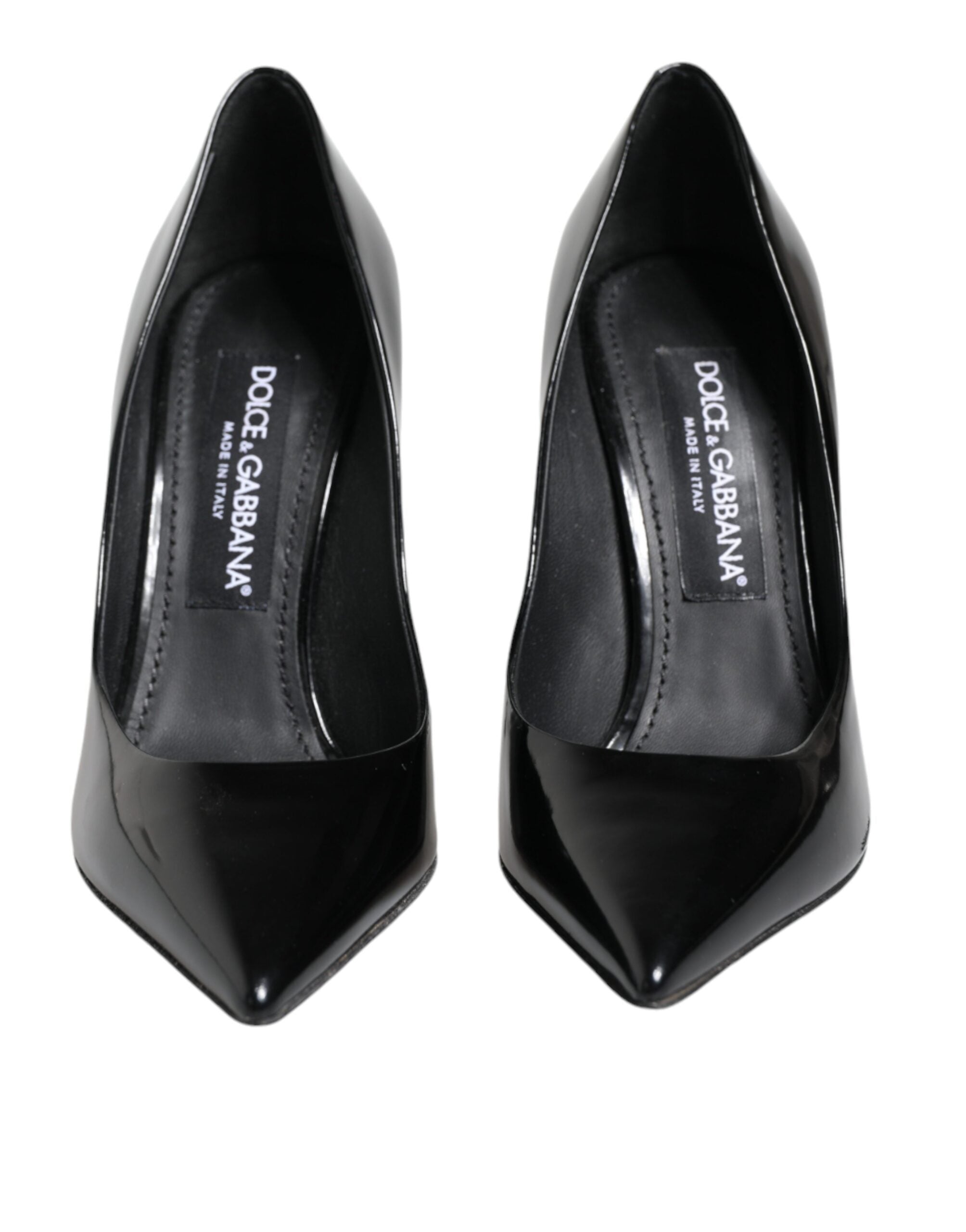 Dolce & Gabbana Black Patent Leather High Heels Pumps Shoes/EU37.5/US7.5/Black
