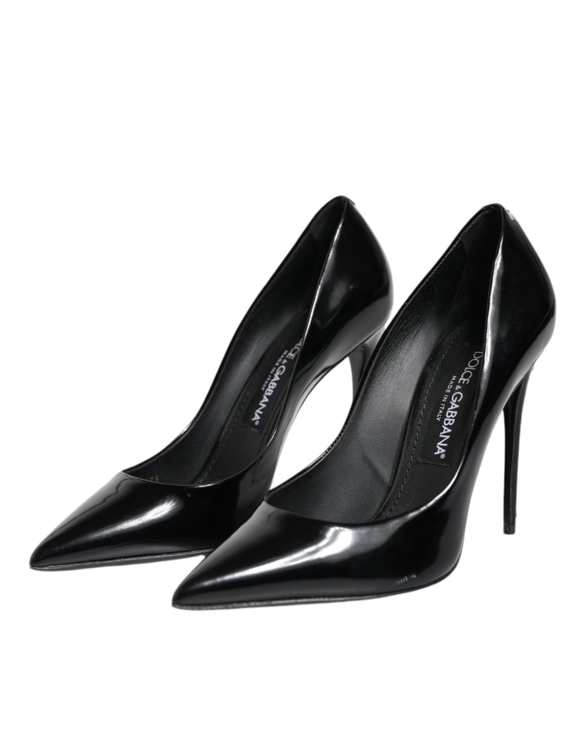 Dolce & Gabbana Black Patent Leather High Heels Pumps Shoes/EU37.5/US7.5/Black